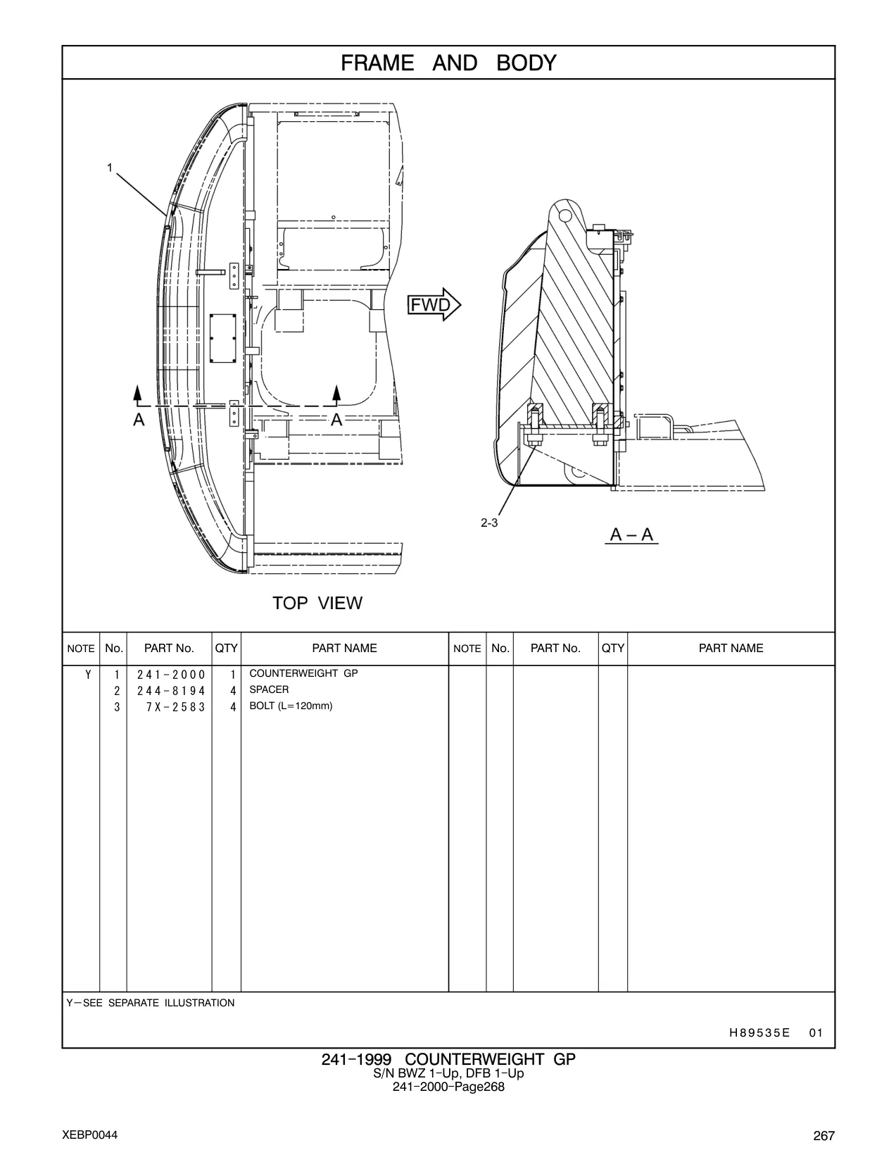 241-2000 - COUNTERWEIGHT GP