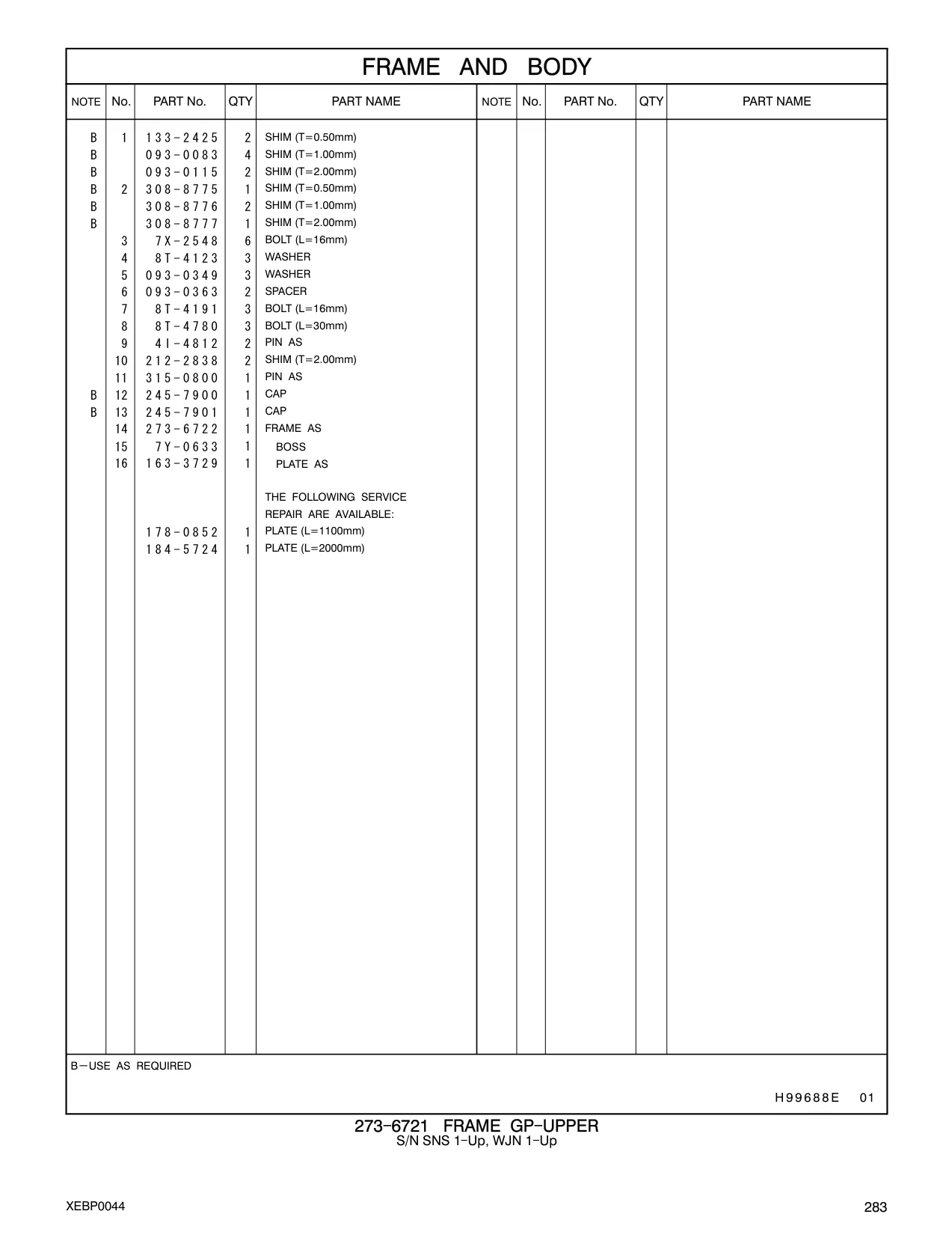 273-6722 - FRAME AS