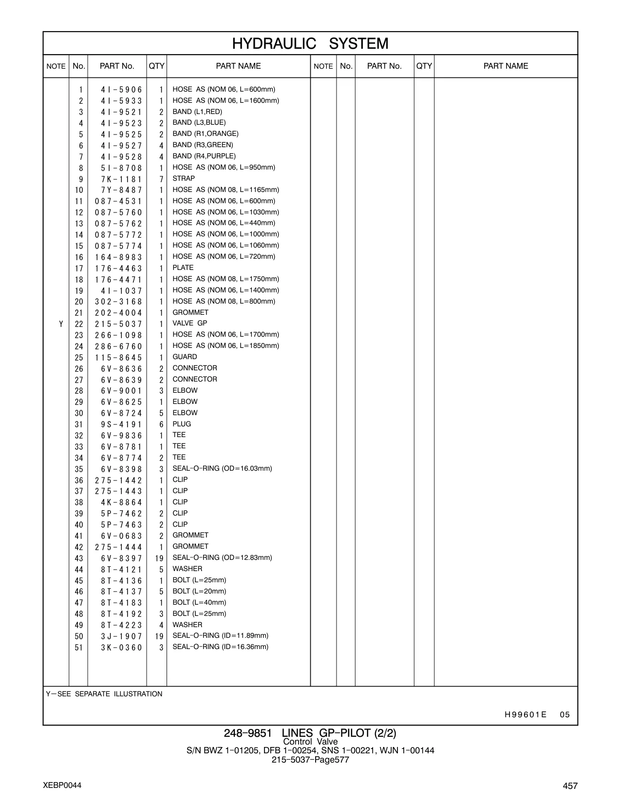 5I-8708 - HOSE AS (NOM 06, L=950mm)