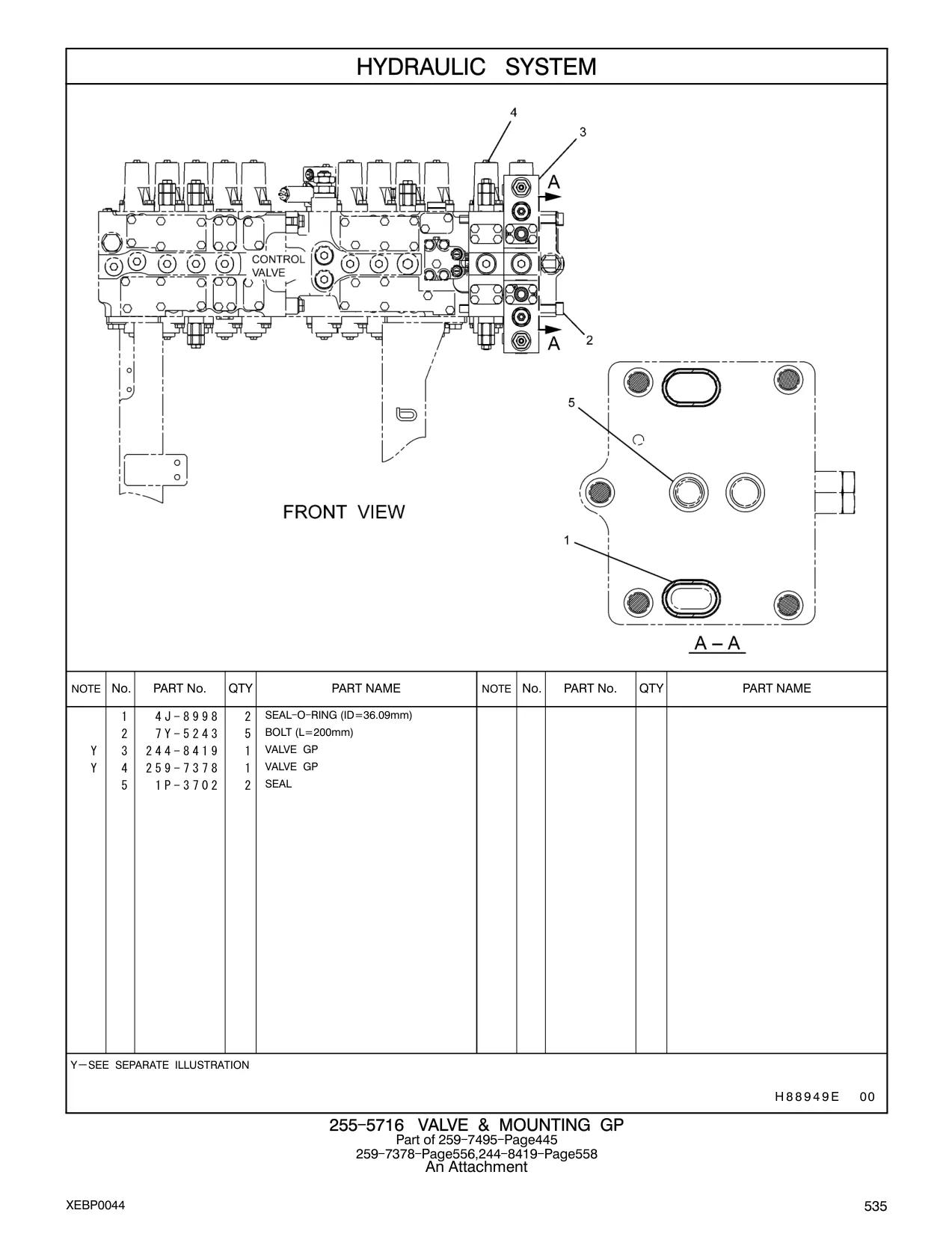 7Y-5243 - BOLT (L=200mm)