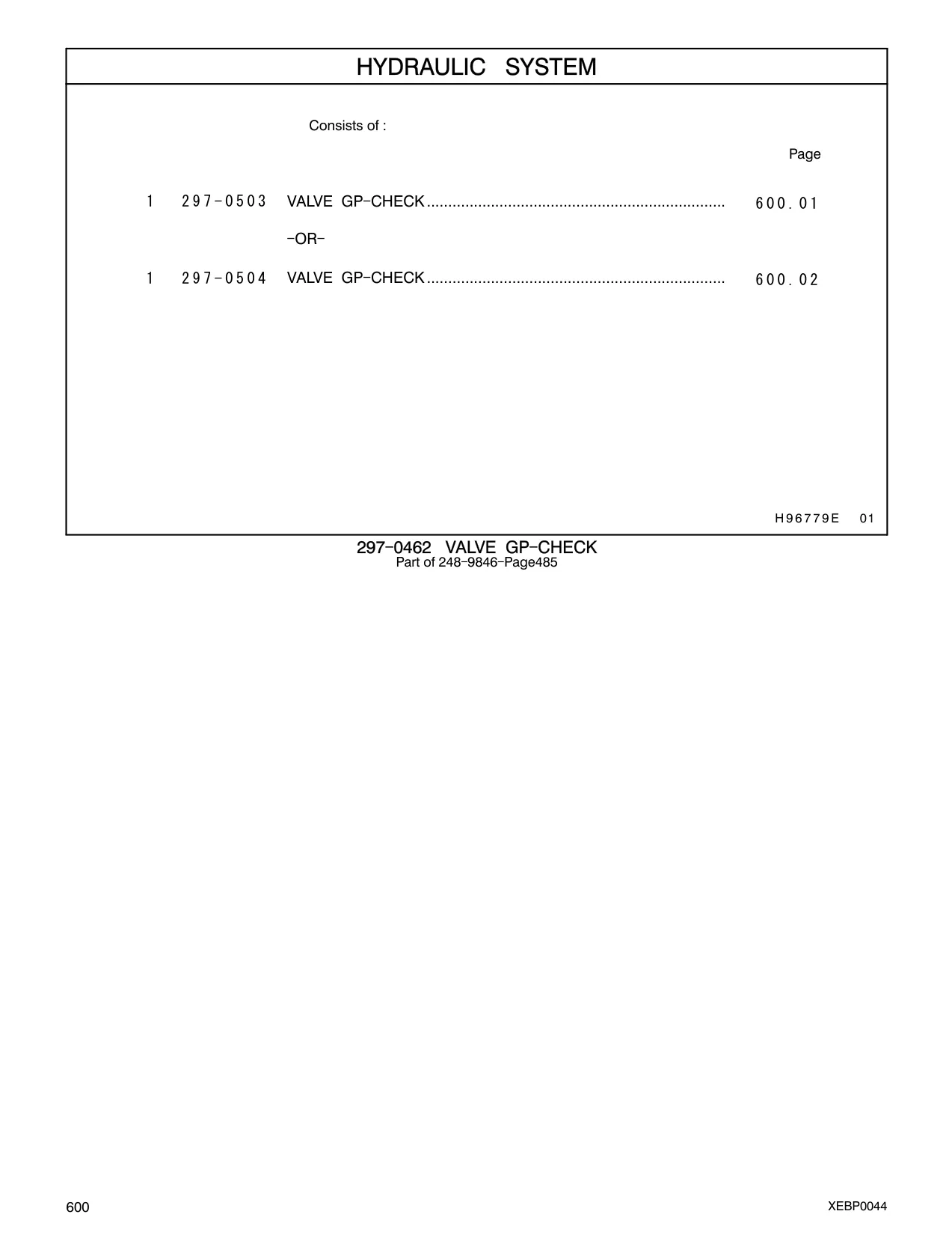 297-0504 - VALVE GP - CHECK ......................................................................