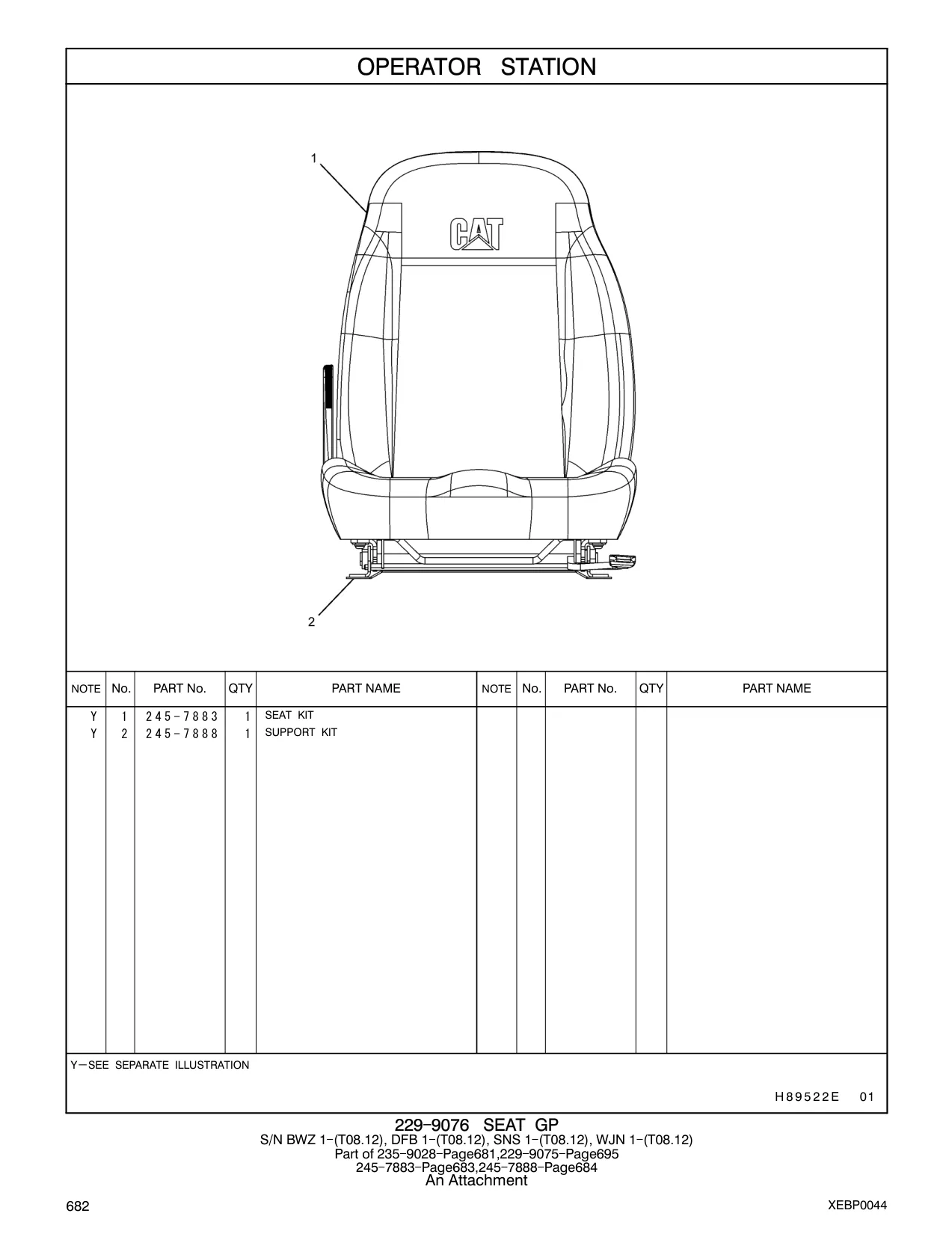 245-7883 - SEAT KIT