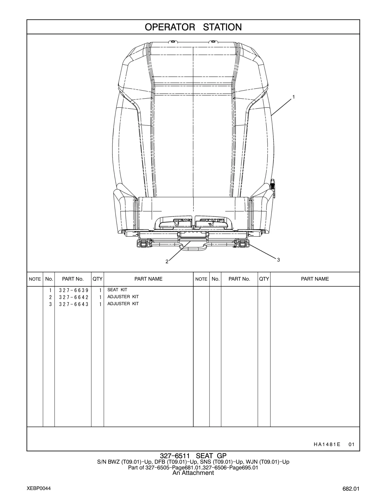 327-6639 - SEAT KIT