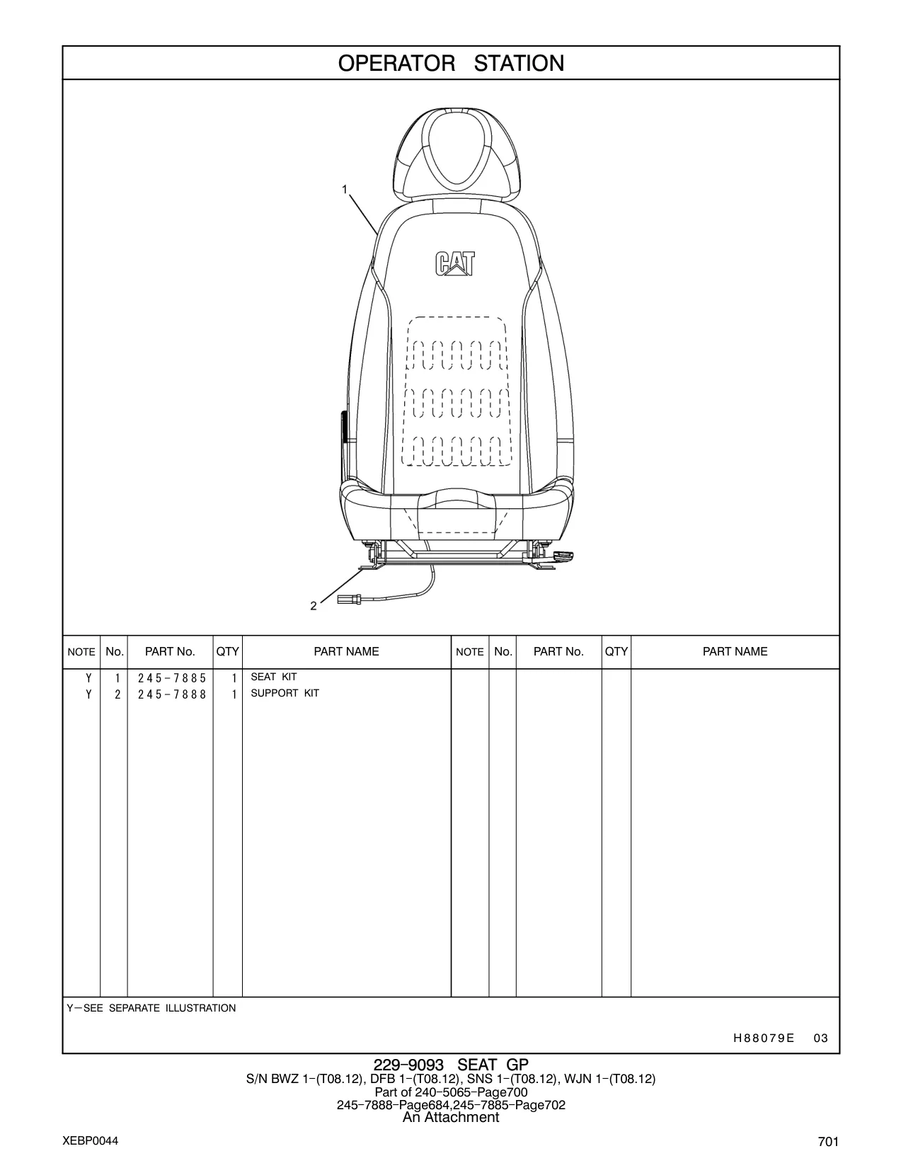245-7885 - SEAT KIT