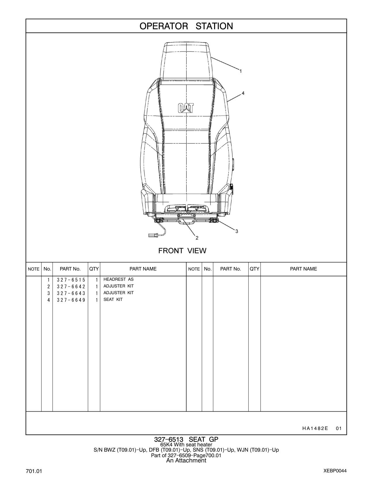 327-6649 - SEAT KIT