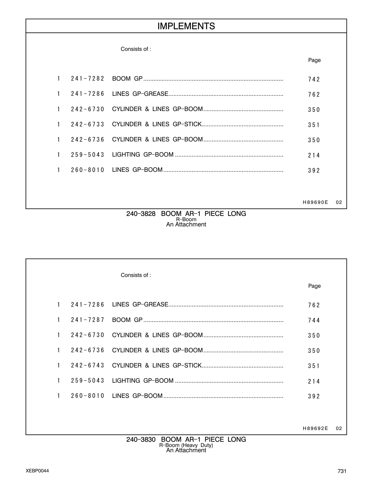 260-8010 - LINES GP - BOOM........................................................................