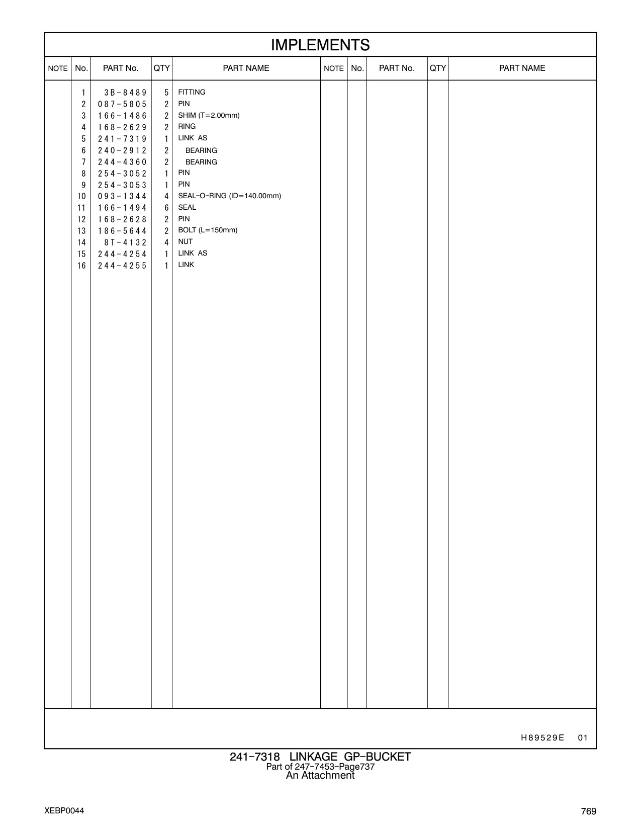 240-2912 - BEARING