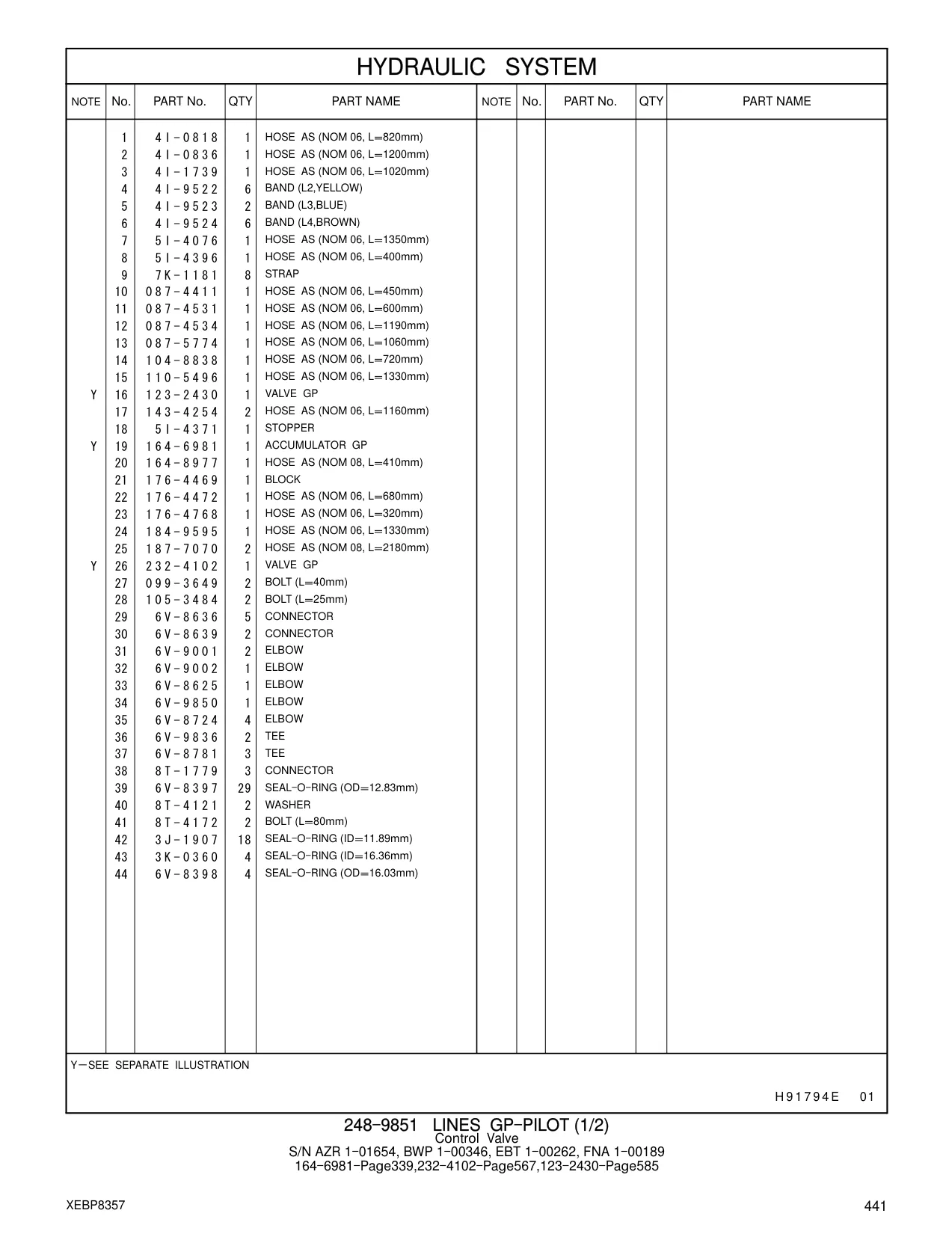 184-9595 - HOSE AS (NOM 06, L=1330mm)