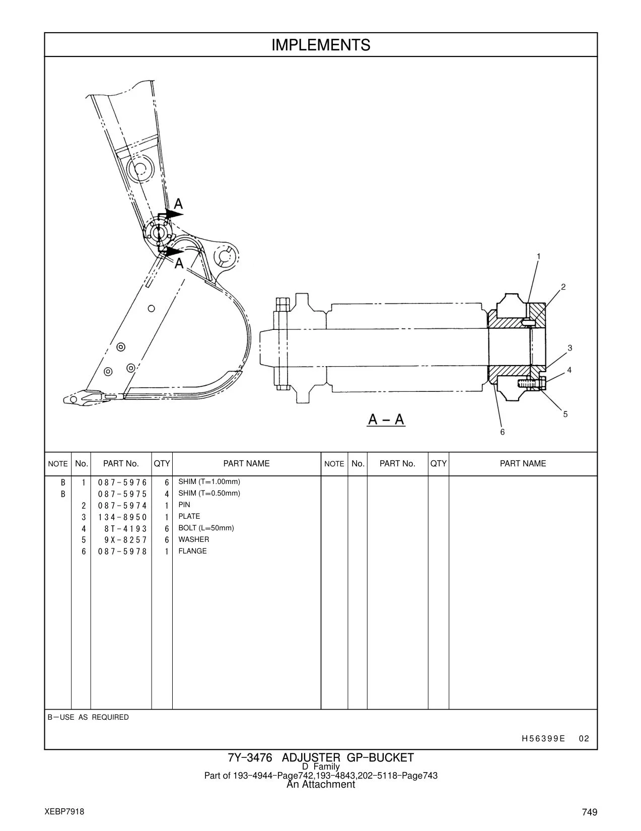 087-5974 PIN CAT parts manual diagram