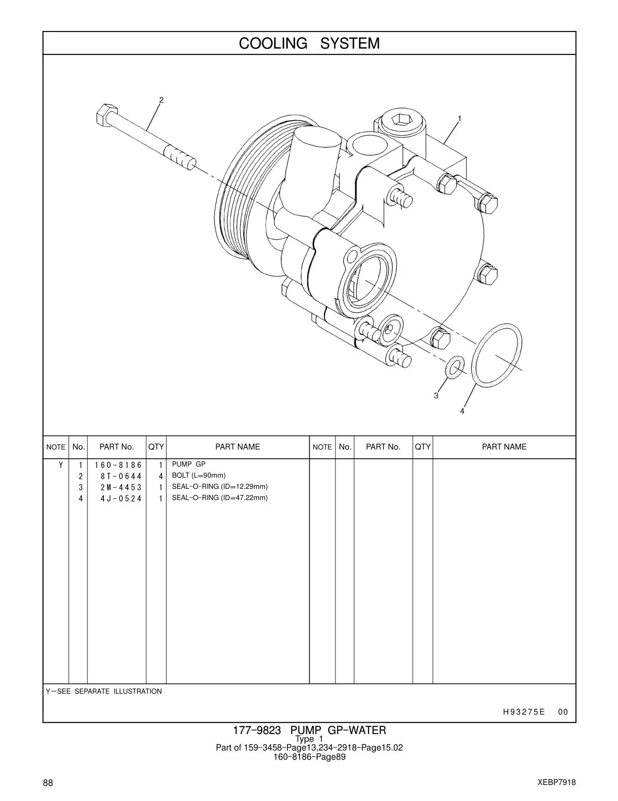 160-8186 PUMP GP CAT parts manual diagram