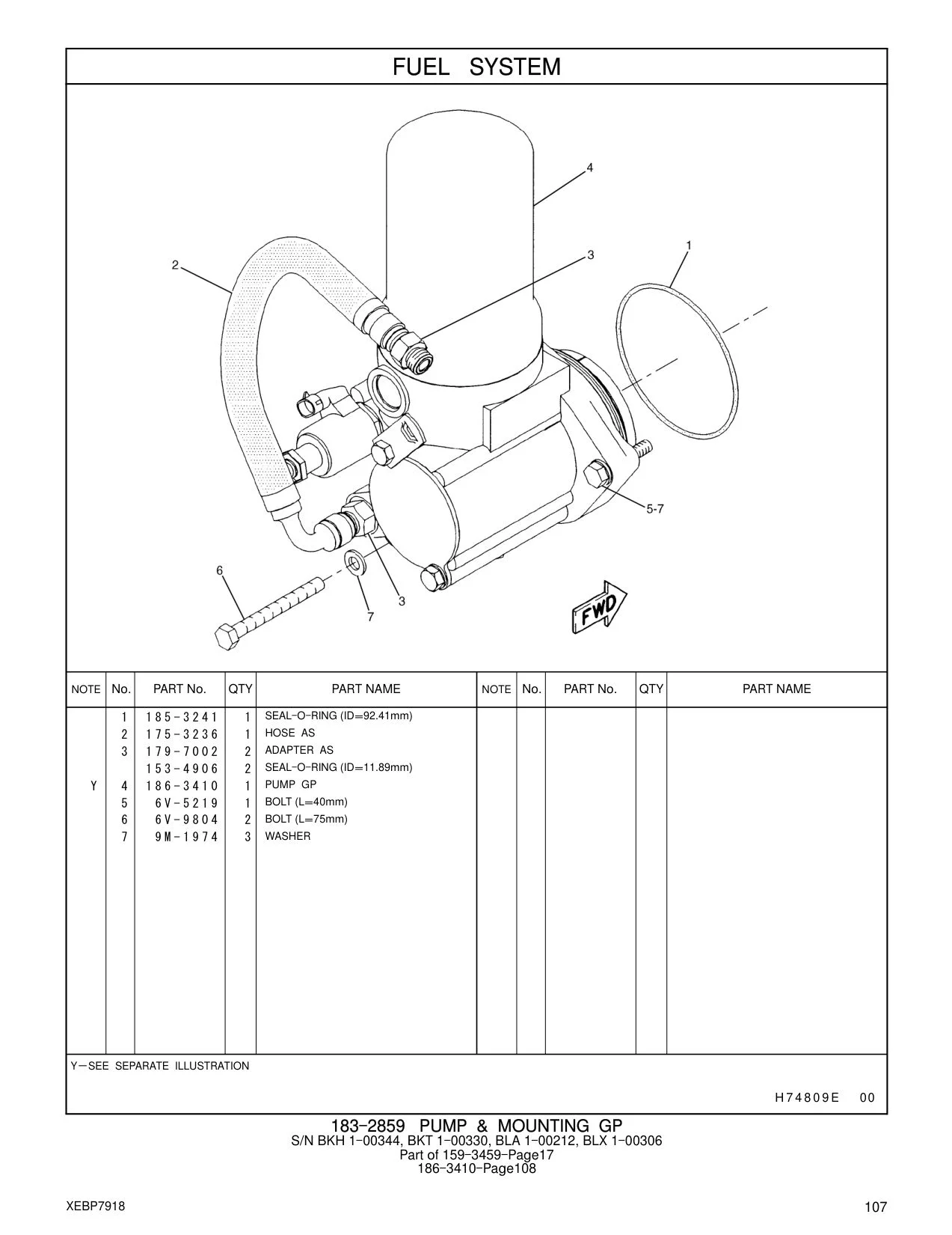 186-3410 PUMP GP CAT parts manual diagram
