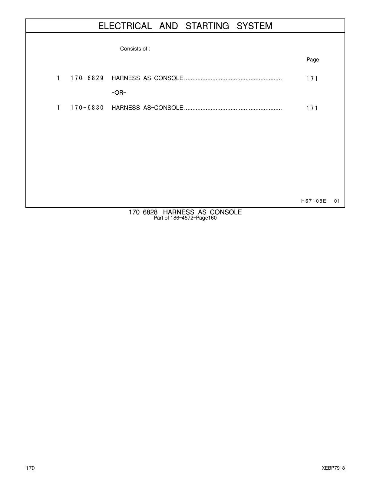 170-6830 - HARNESS AS-CONSOLE