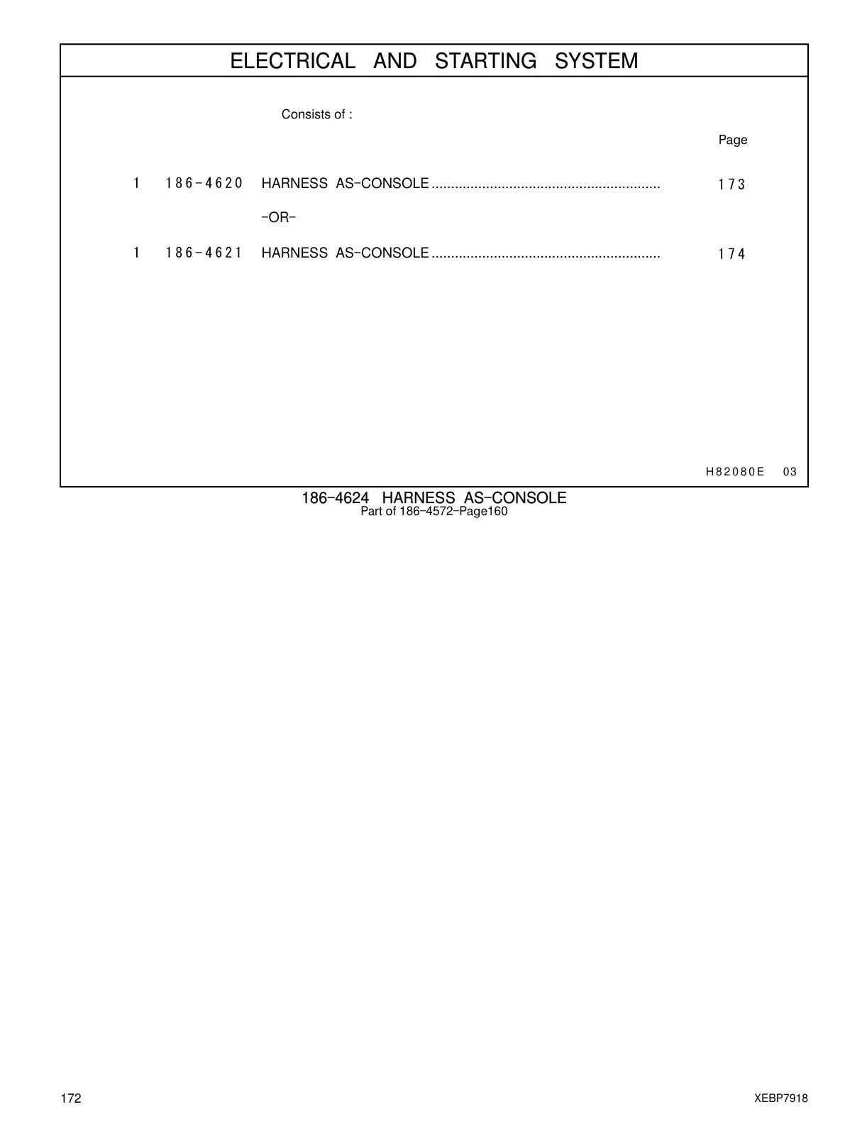 186-4620 - HARNESS AS-CONSOLE