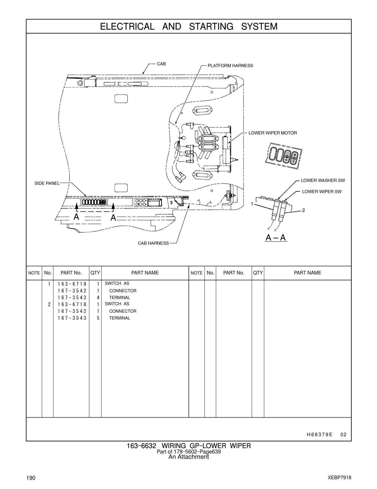 163-6719 SWITCH AS CAT parts manual diagram
