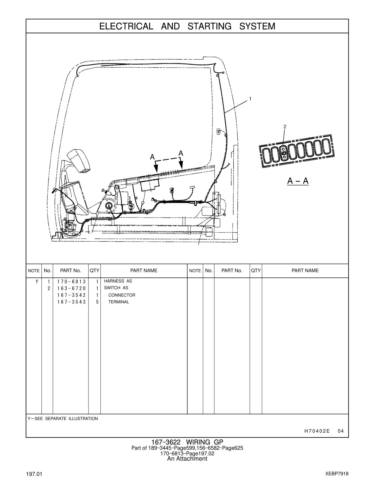 163-6720 SWITCH AS CAT parts manual diagram