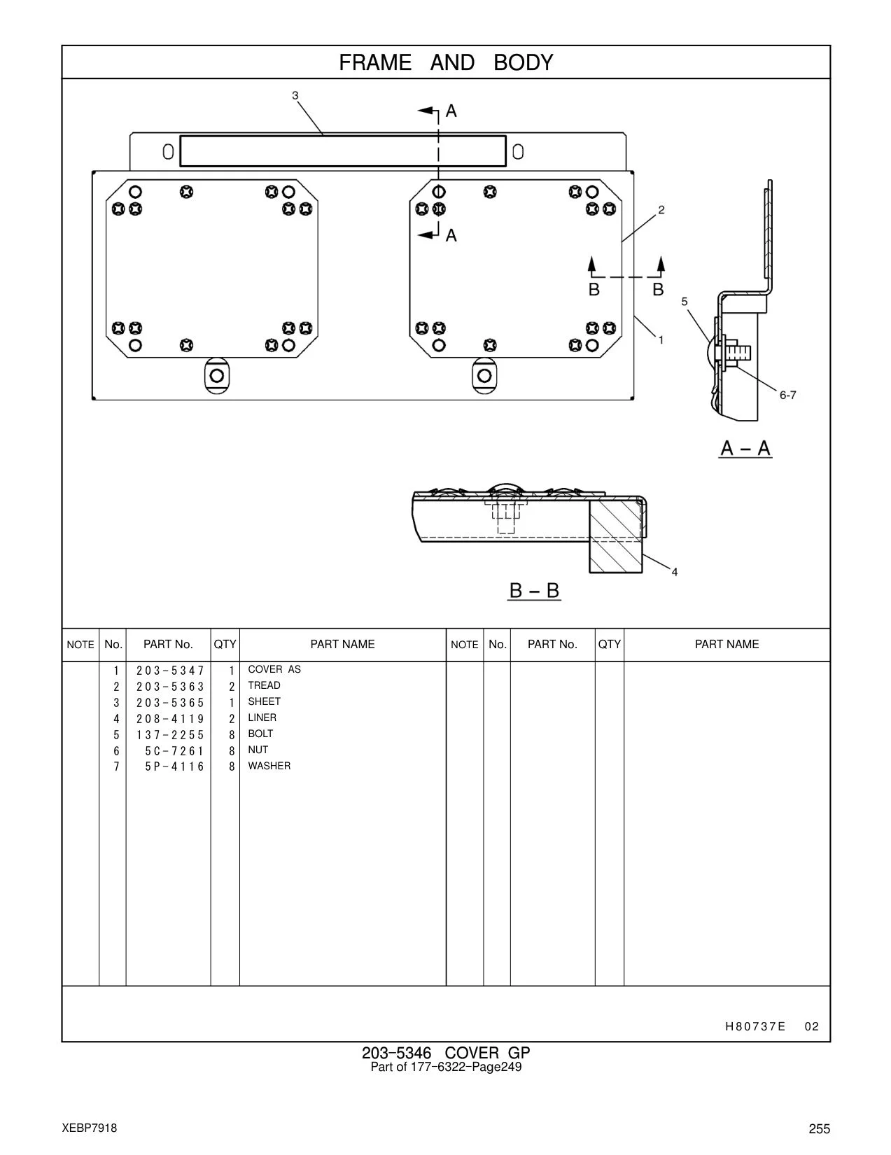 208-4119 LINER CAT parts manual diagram