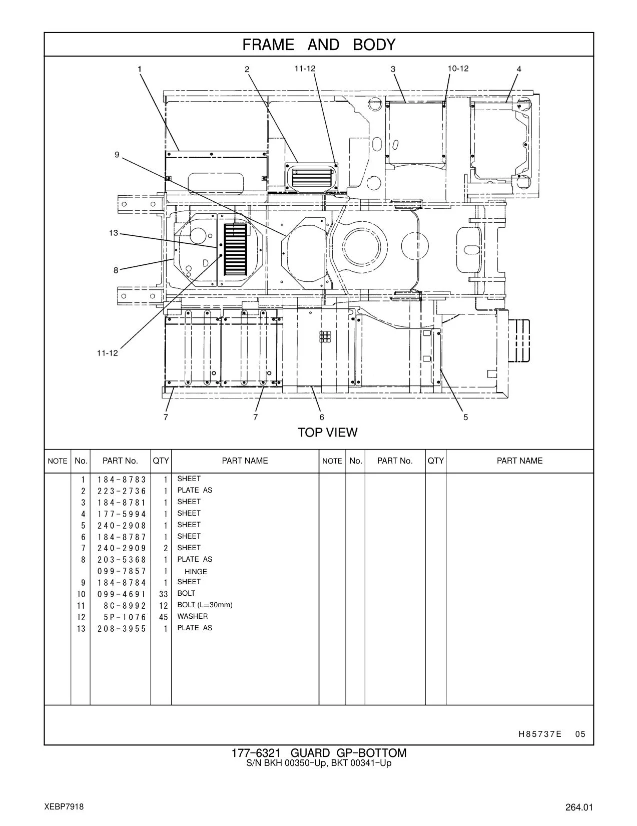 240-2908 SHEET CAT parts manual diagram