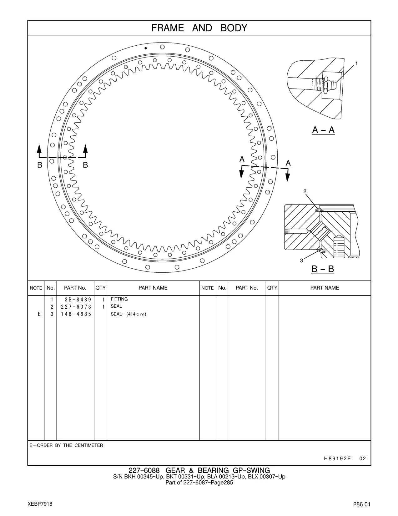 227-6073 SEAL CAT parts manual diagram