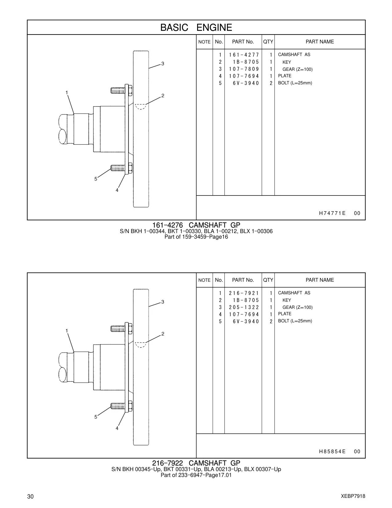 161-4277 - CAMSHAFT AS