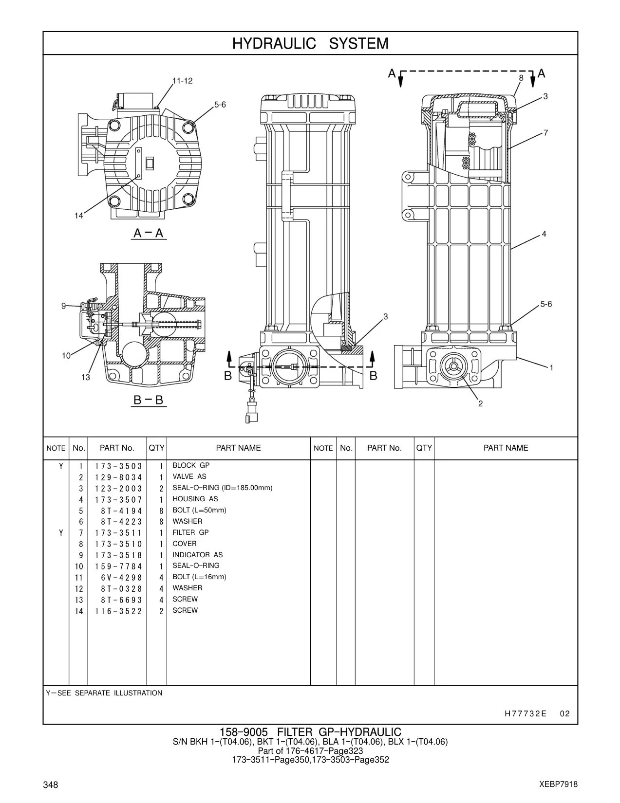 173-3511 FILTER GP CAT parts manual diagram