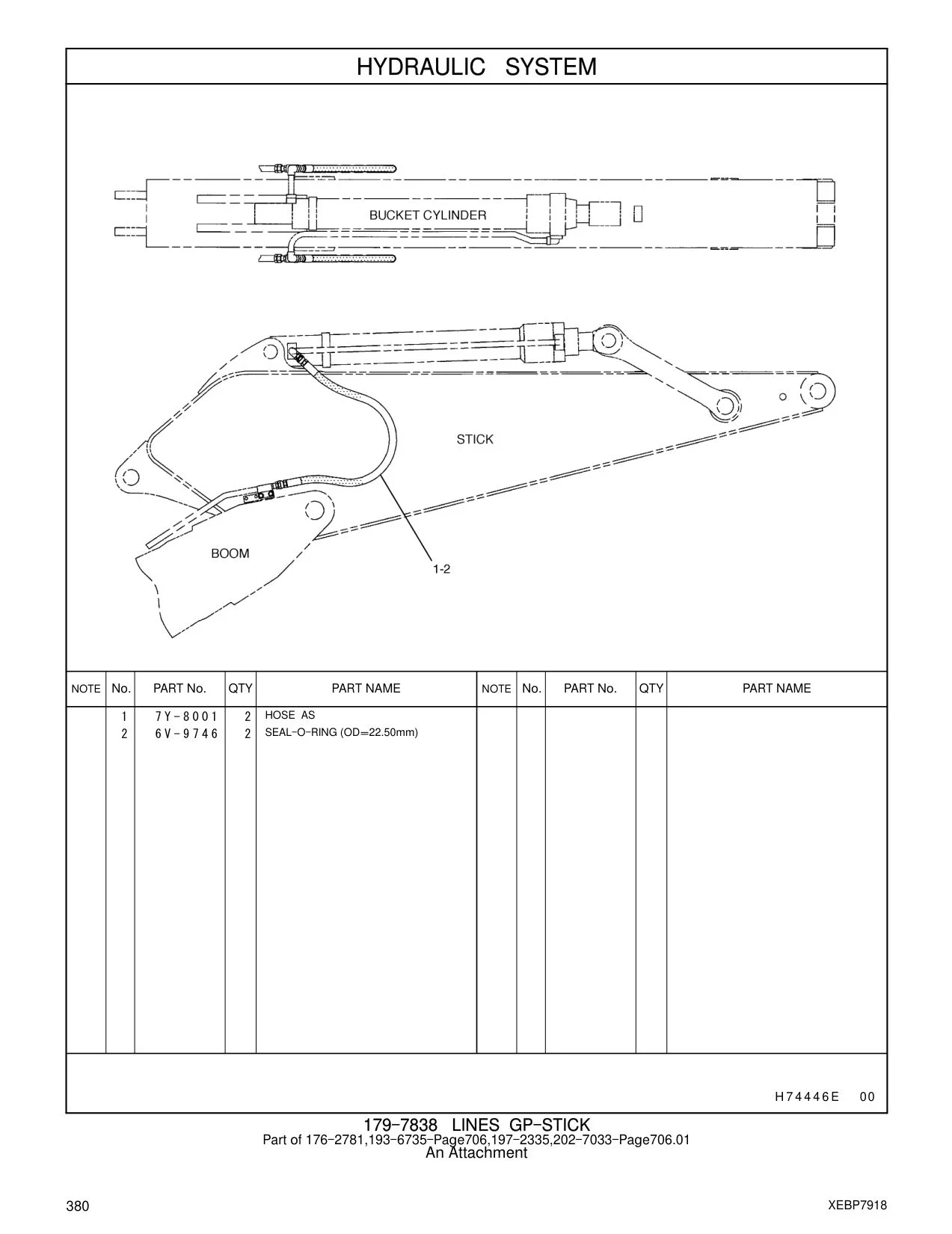 7Y-8001 HOSE AS CAT parts manual diagram