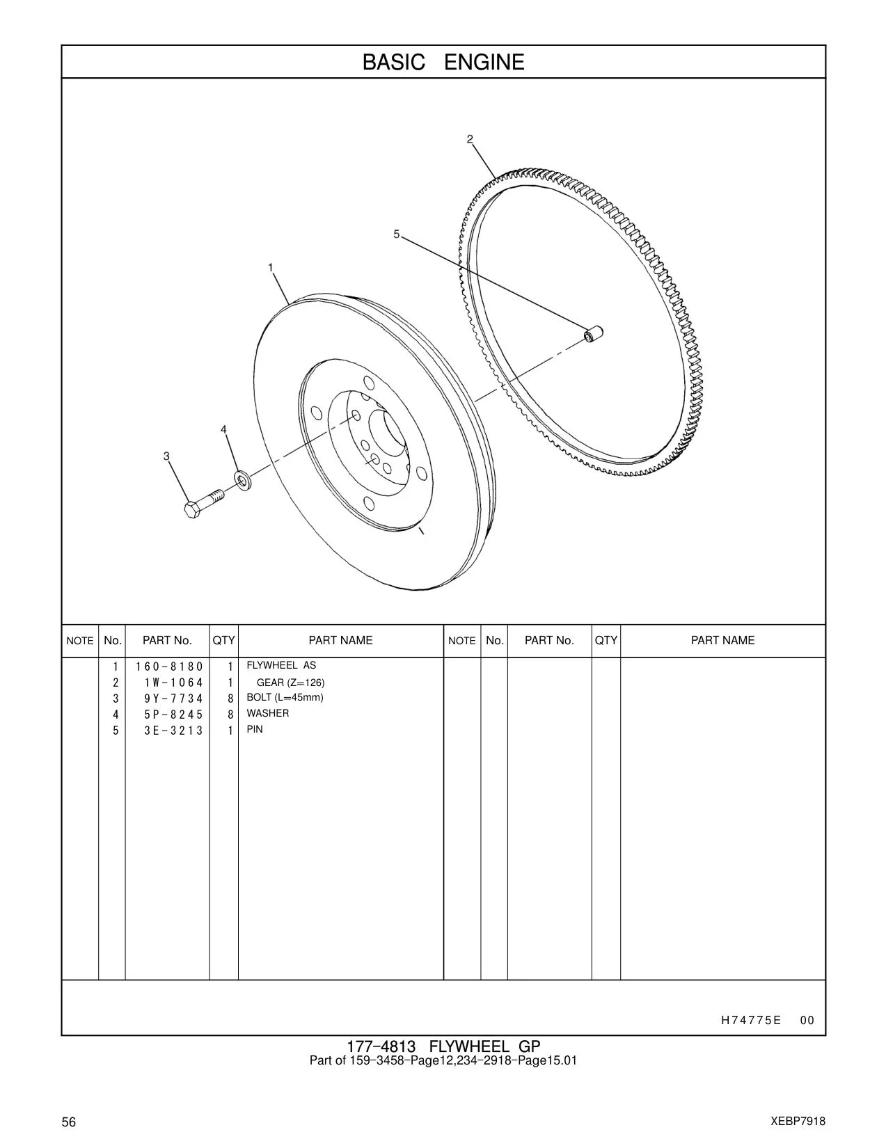 160-8180 FLYWHEEL AS CAT parts manual diagram
