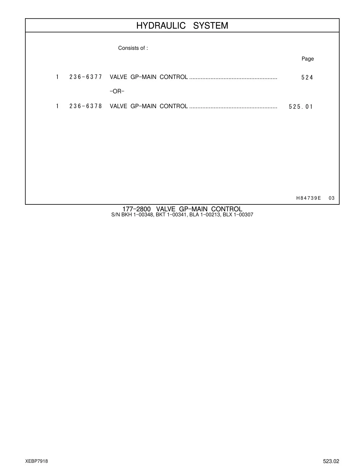 236-6378 - VALVE GP-MAIN CONTROL