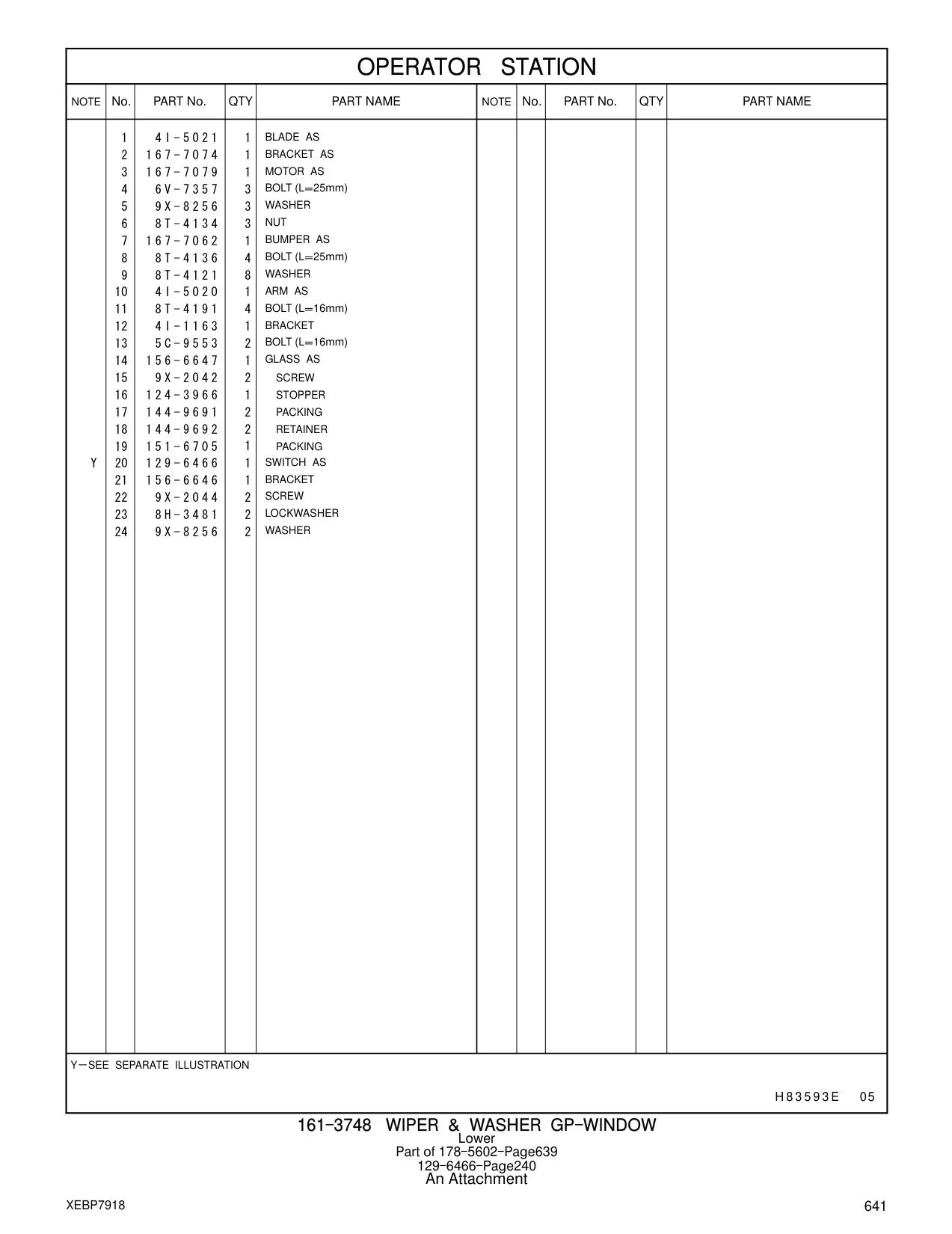 151-6705 PACKING CAT parts manual diagram