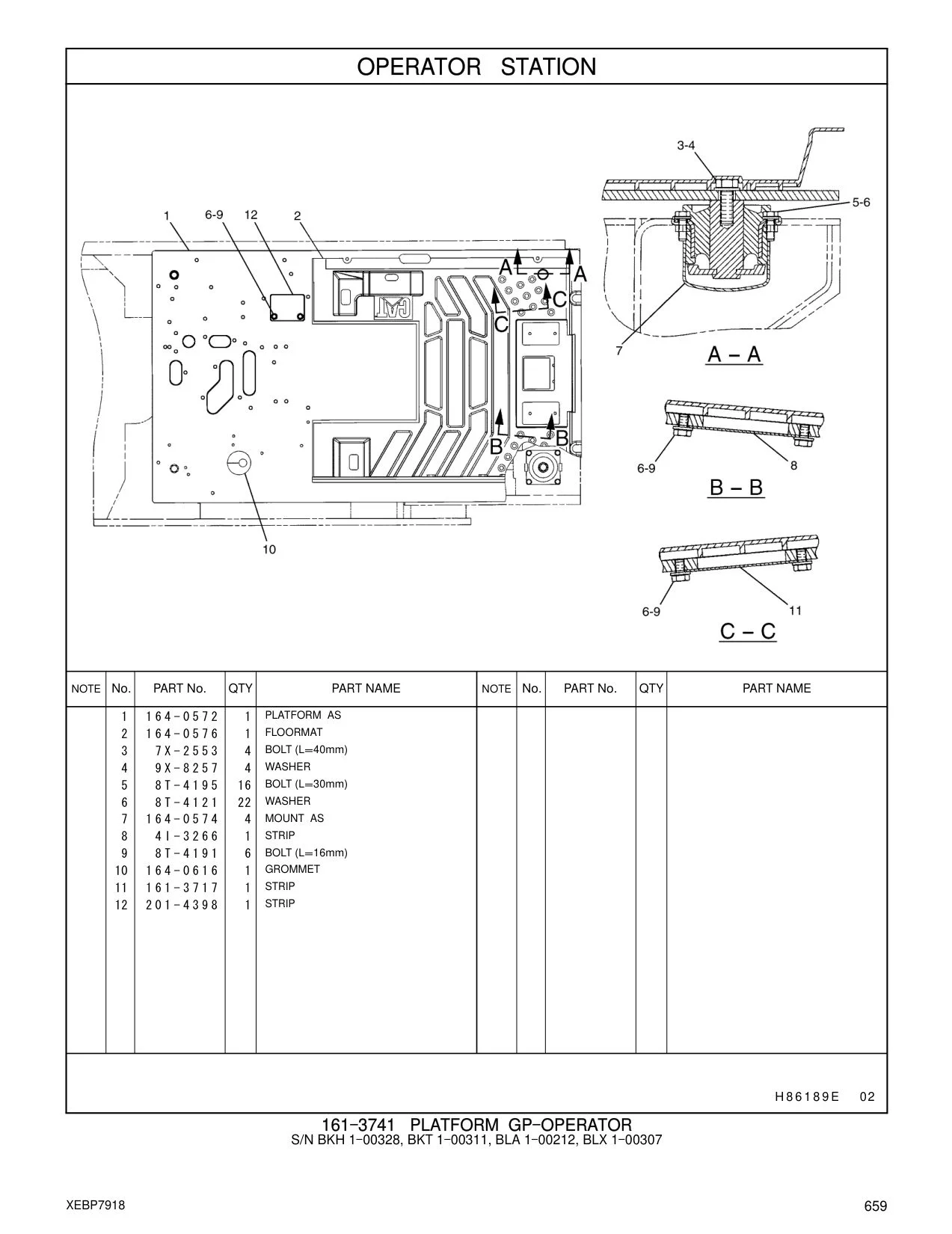 201-4398 STRIP CAT parts manual diagram