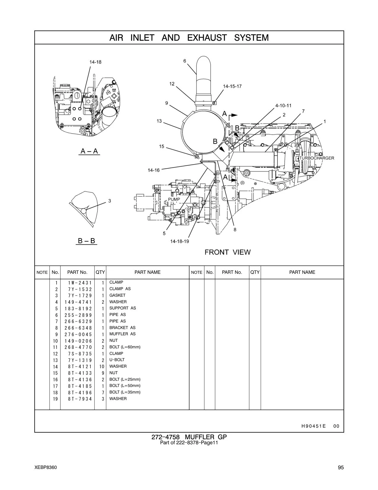 268-4770 BOLT (L=60mm) CAT parts manual diagram