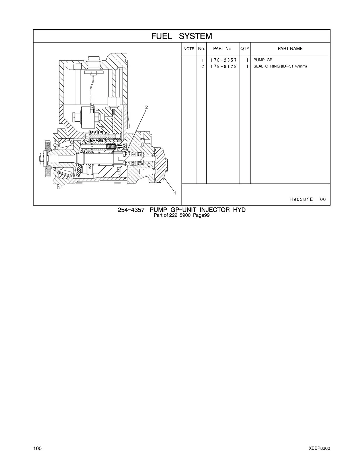 178-2357 PUMP GP CAT parts manual diagram
