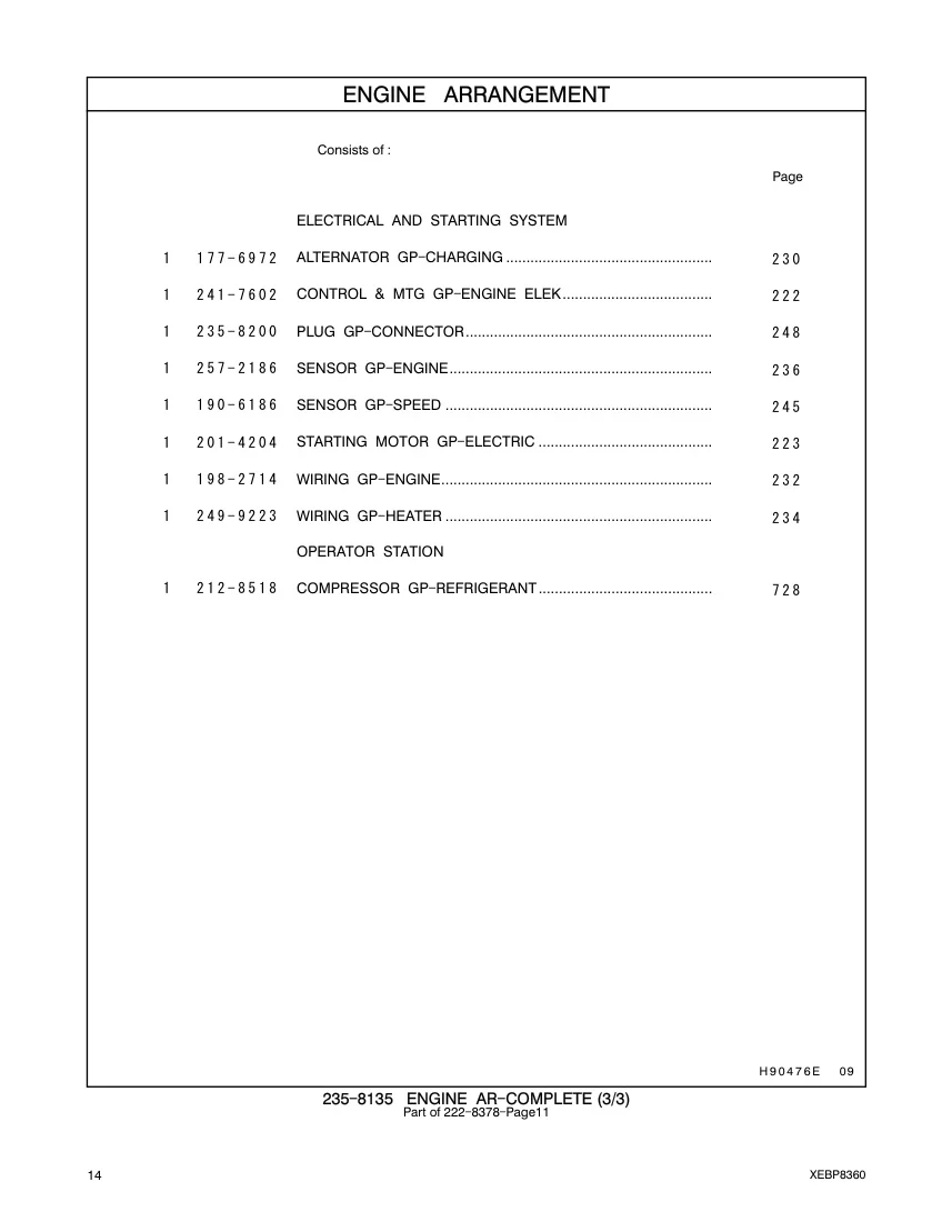 241-7602 - CONTROL & MTG GP-ENGINE ELEK