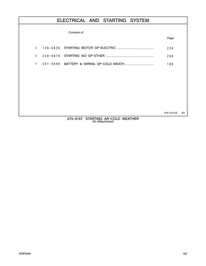 251-0440 - BATTERY & WIRING GP-COLD WEATH