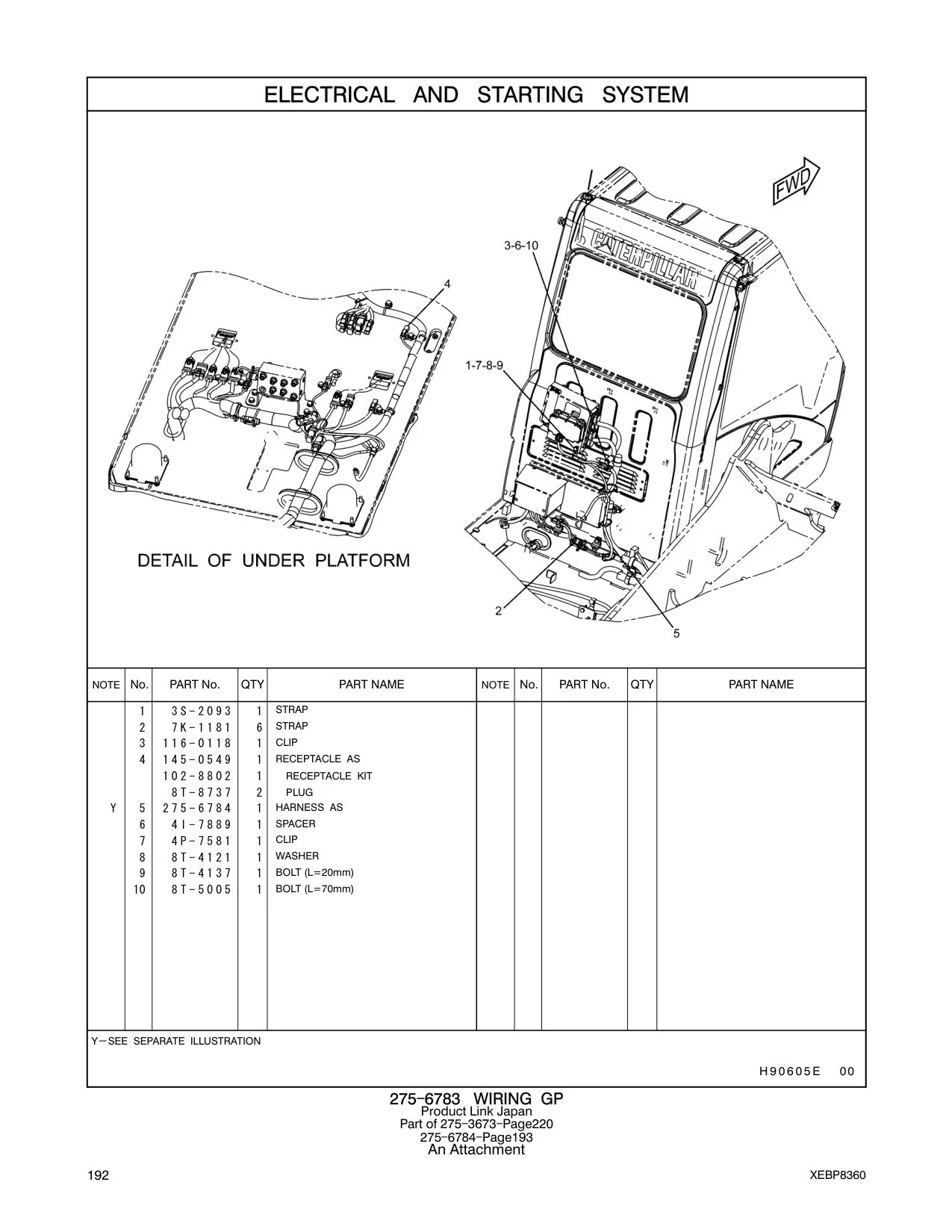 145-0549 RECEPTACLE AS CAT parts manual diagram