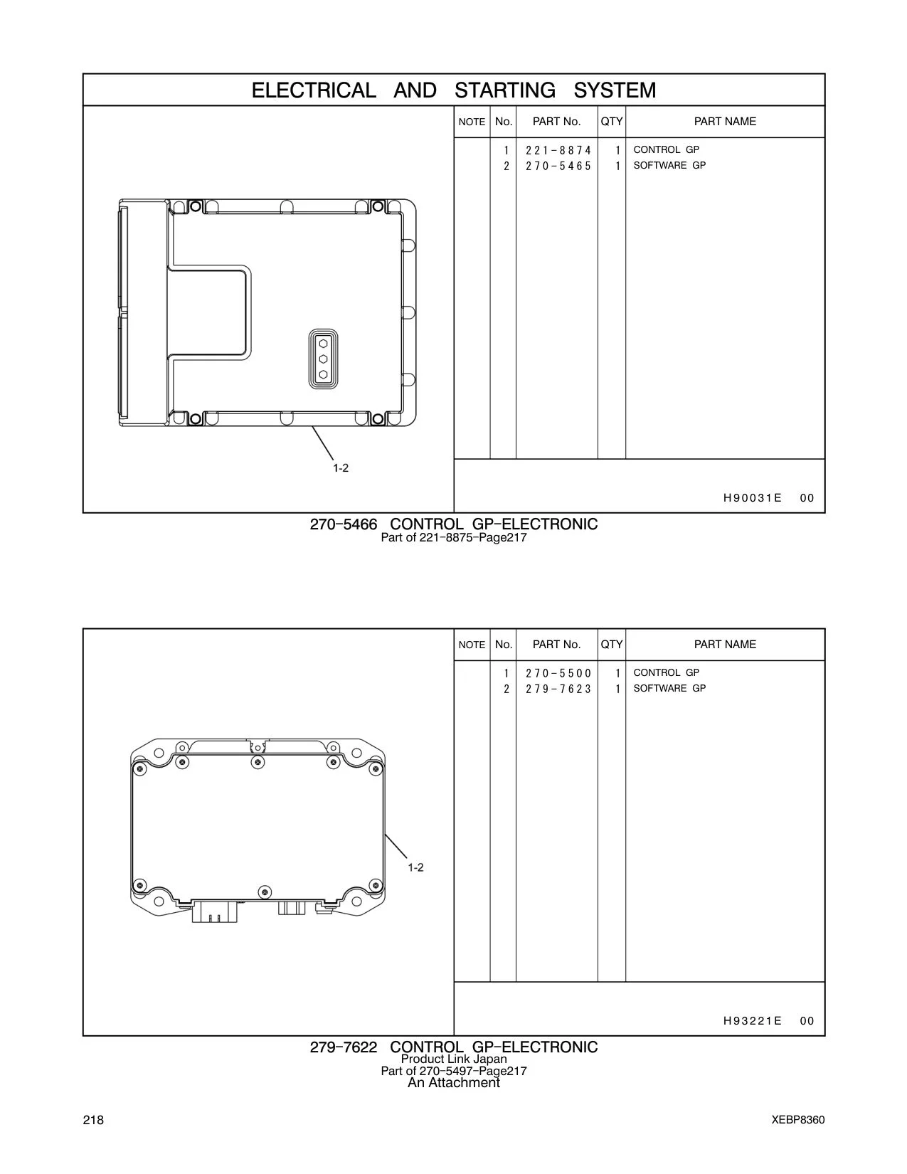 221-8874 CONTROL GP CAT parts manual diagram