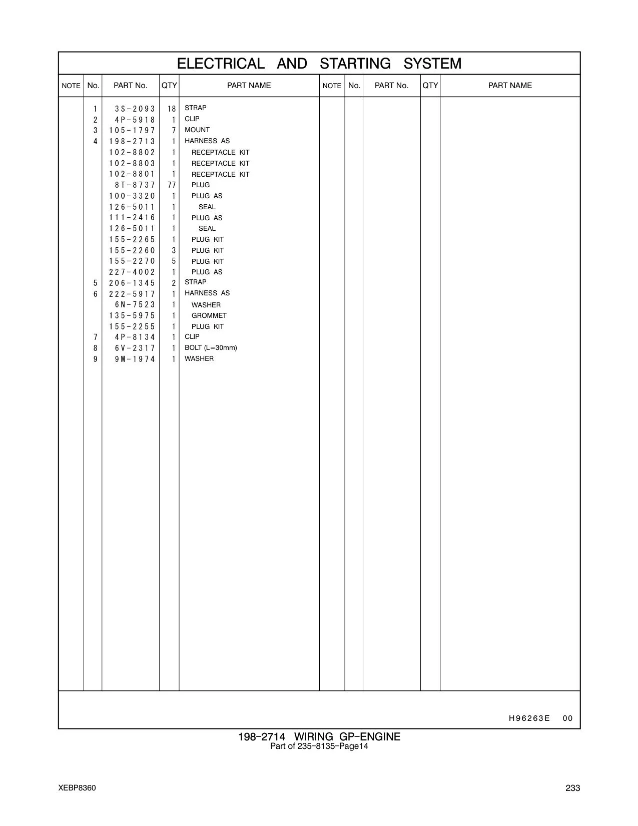 206-1345 STRAP-CABLE CAT parts manual diagram