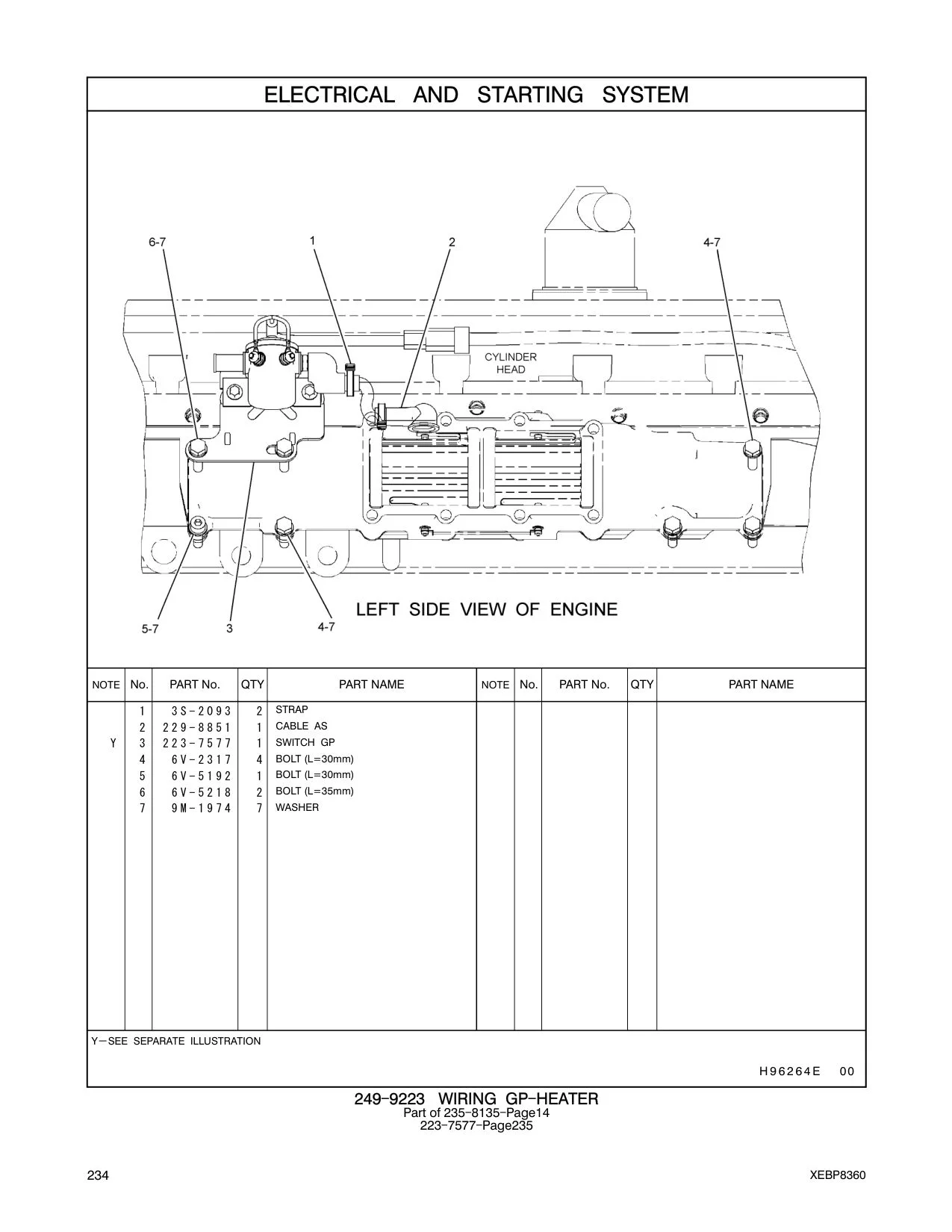 229-8851 CABLE AS CAT parts manual diagram