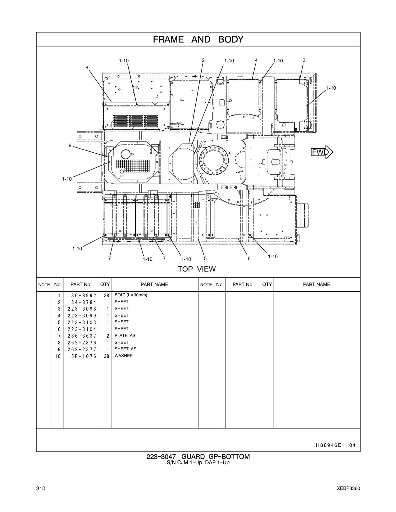 223-3099 SHEET CAT parts manual diagram