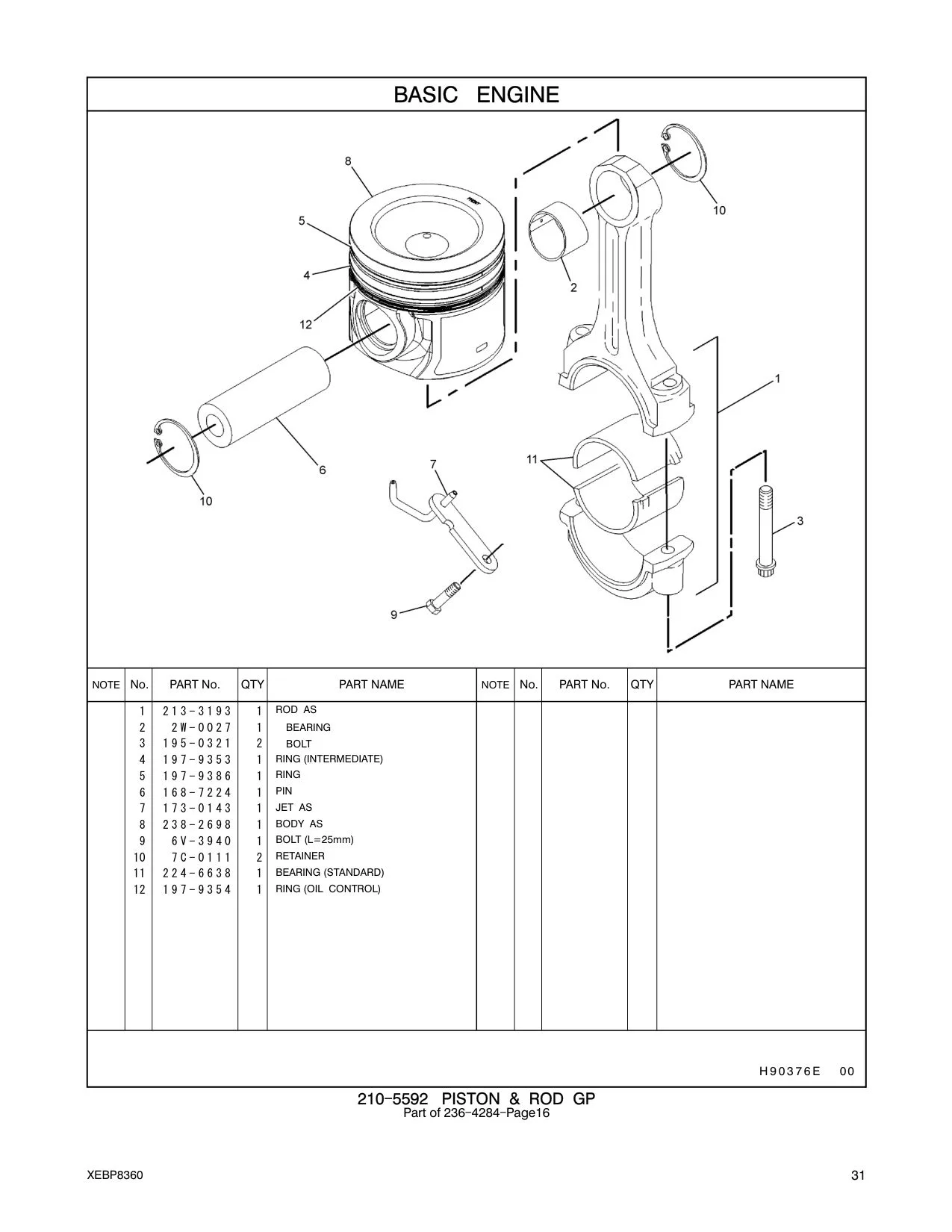 213-3193 ROD AS CAT parts manual diagram