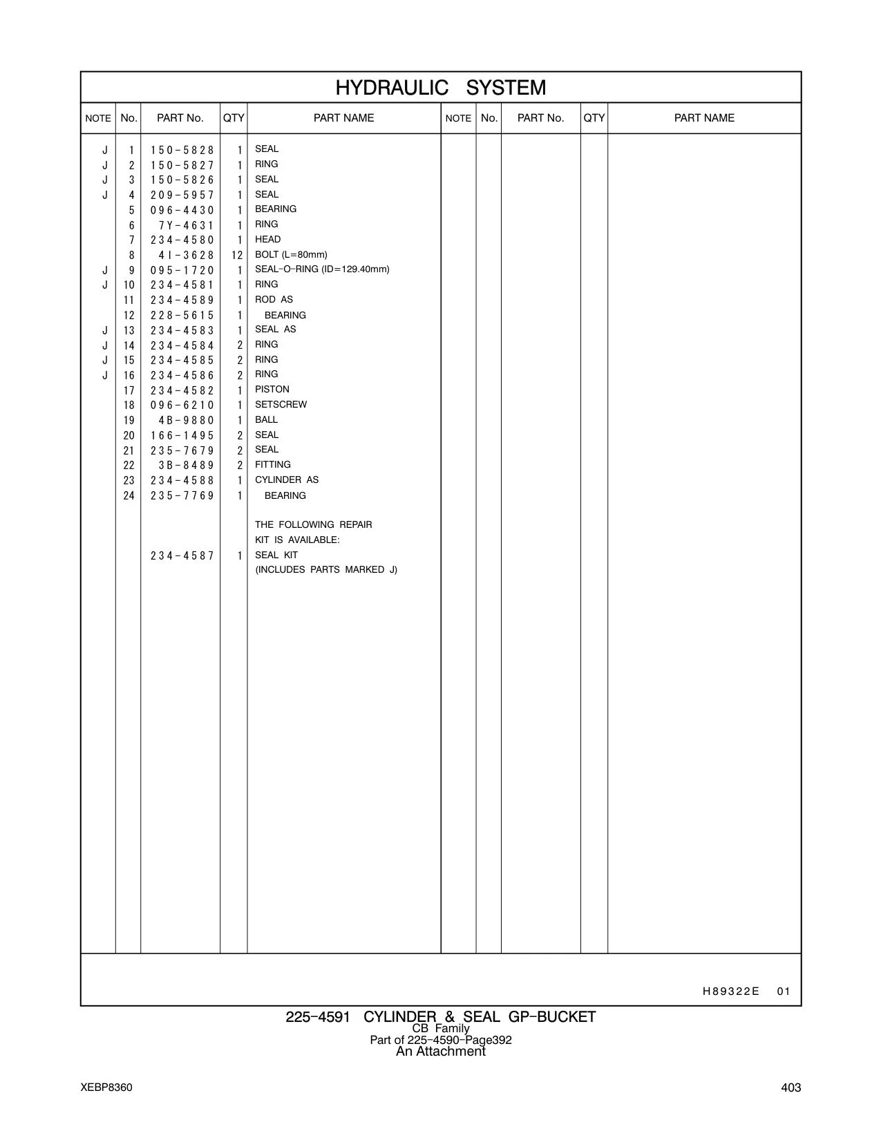 096-4430 BEARING CAT parts manual diagram