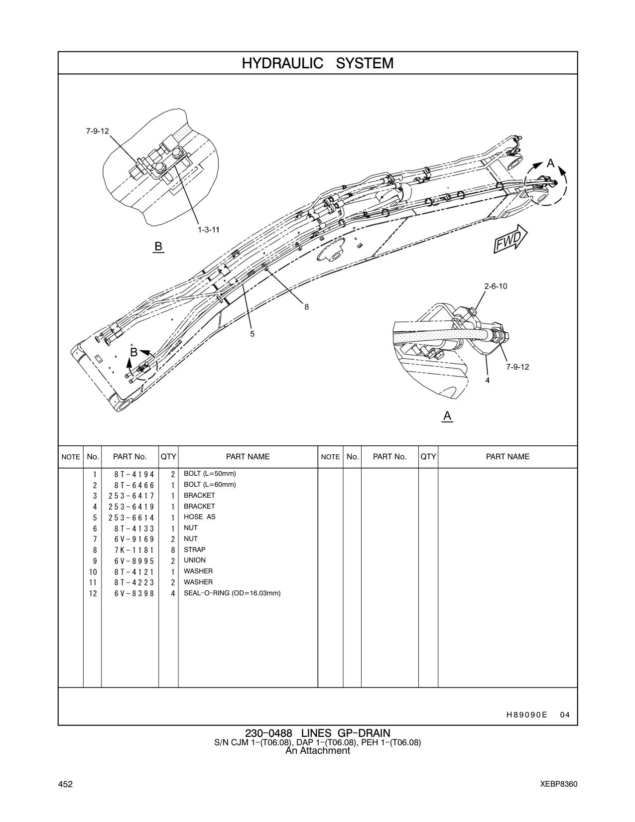 253-6614 HOSE AS CAT parts manual diagram