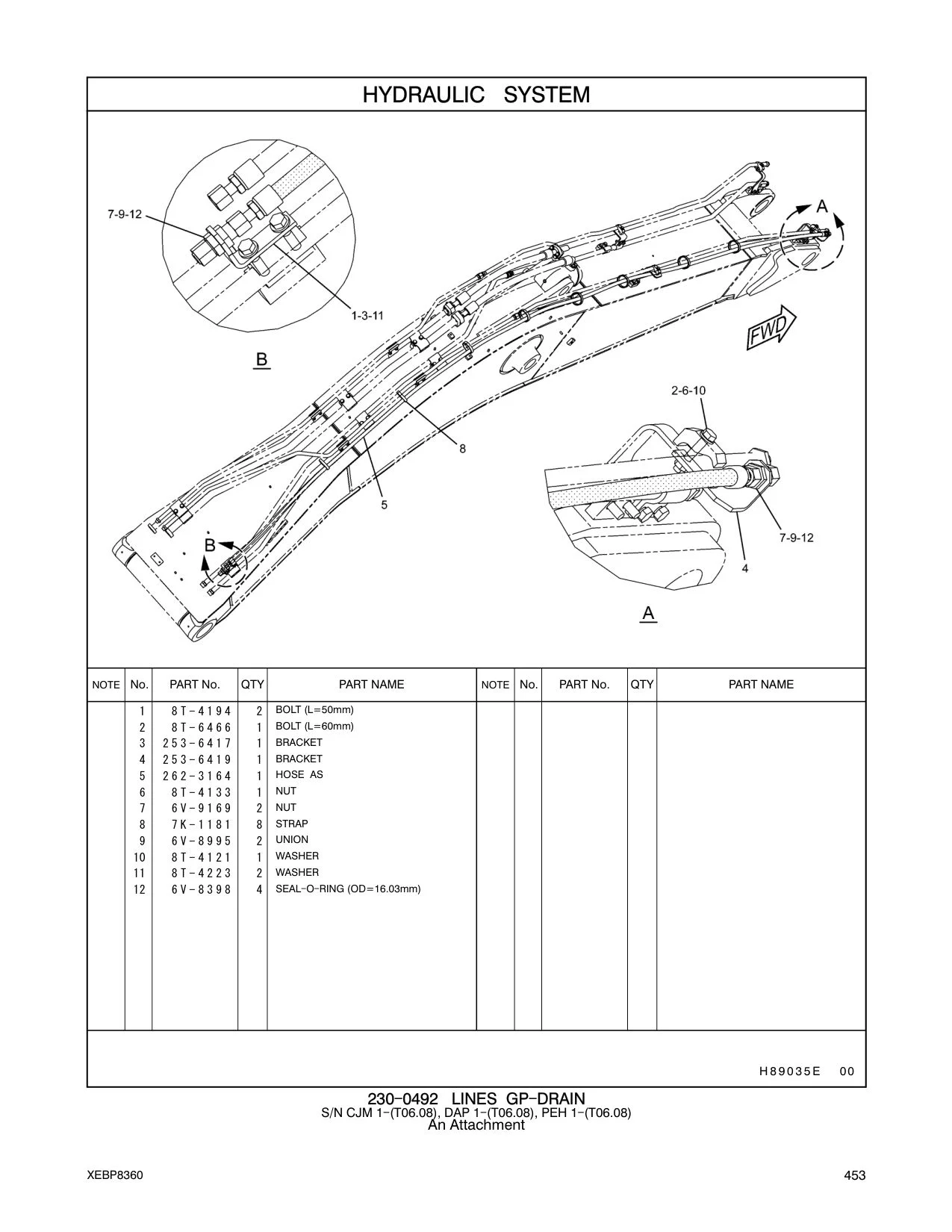262-3164 HOSE AS CAT parts manual diagram