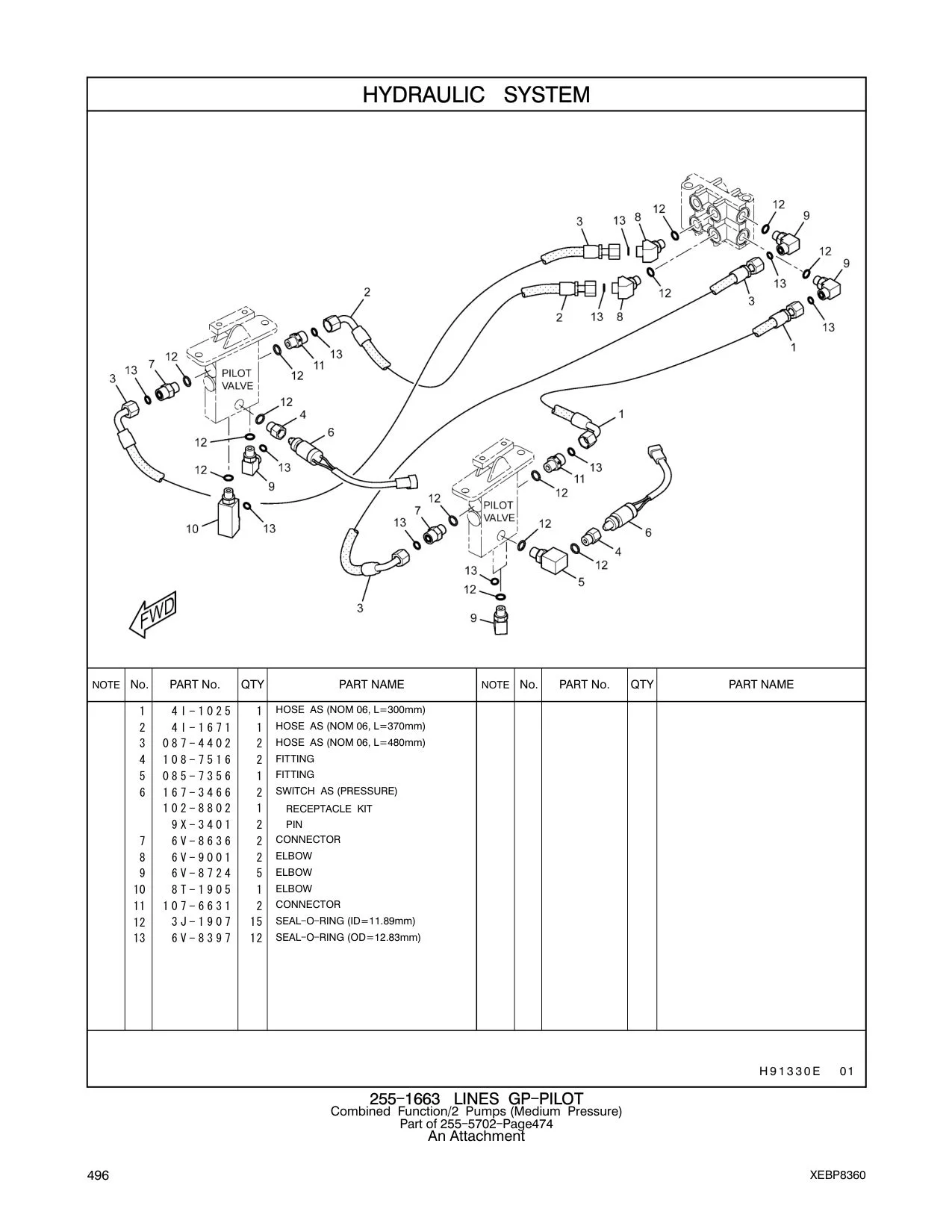 085-7356 FITTING CAT parts manual diagram