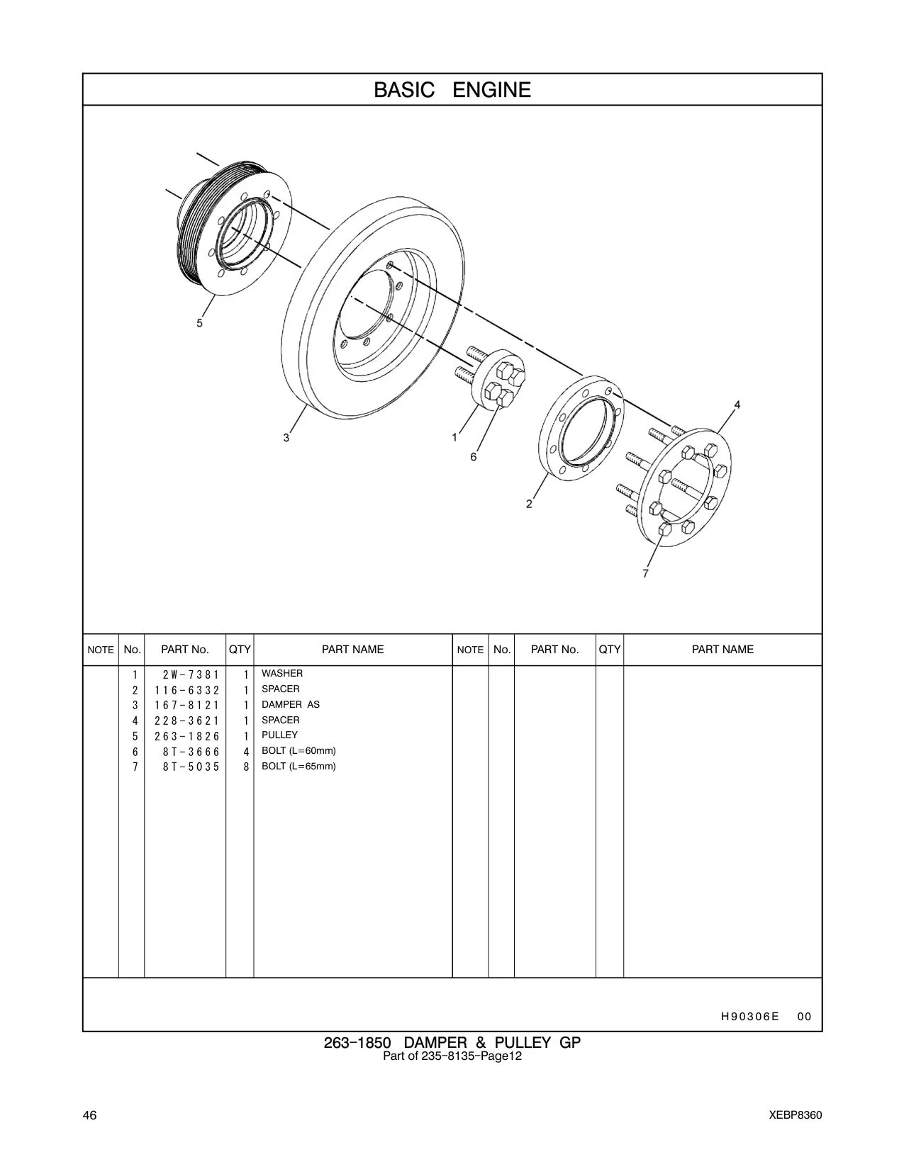 116-6332 SPACER CAT parts manual diagram
