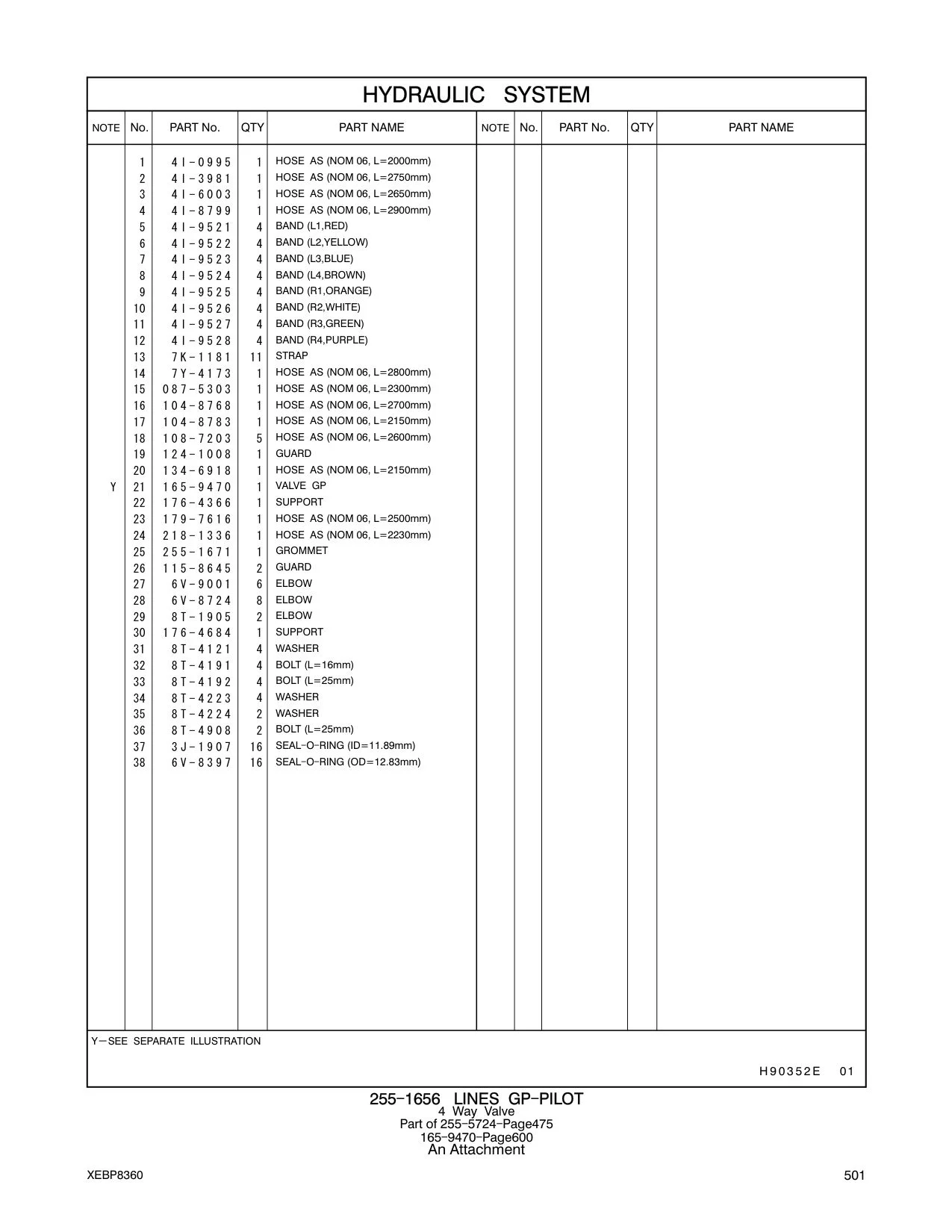 218-1336 HOSE AS (NOM 06, L=2230mm) CAT parts manual diagram