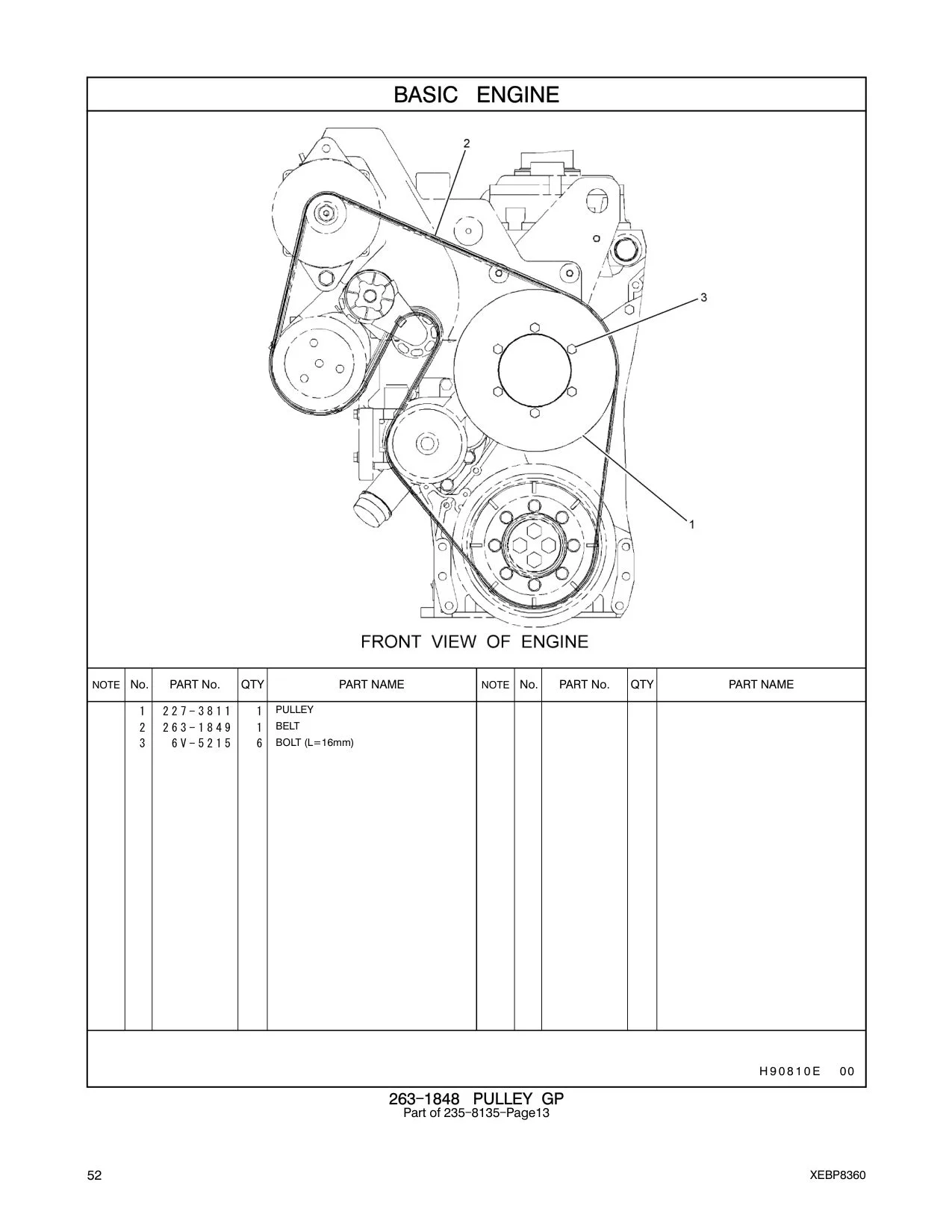 263-1849 BELT CAT parts manual diagram