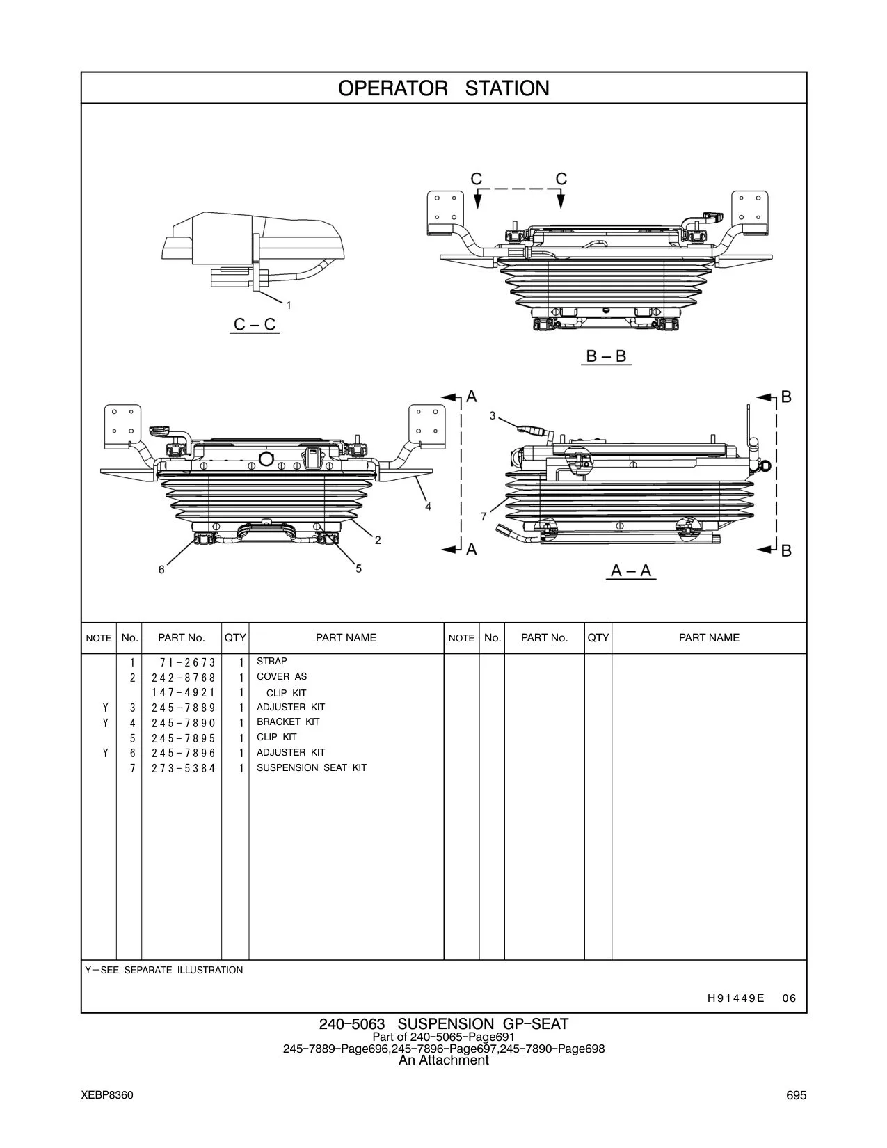 245-7895 CLIP KIT CAT parts manual diagram