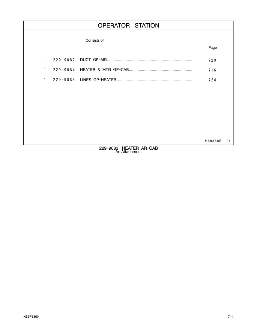 229-9084 - HEATER & MTG GP-CAB