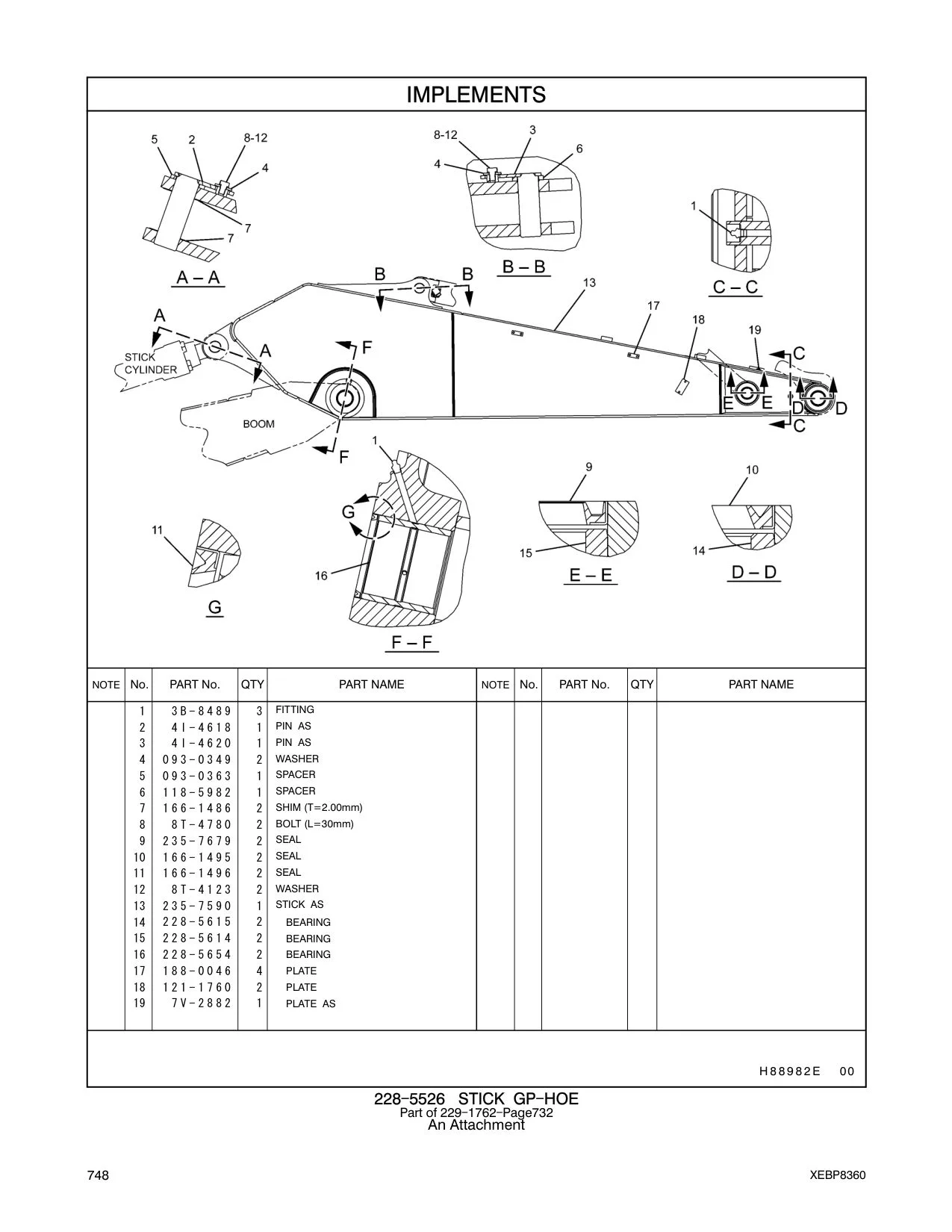 235-7590 STICK AS CAT parts manual diagram