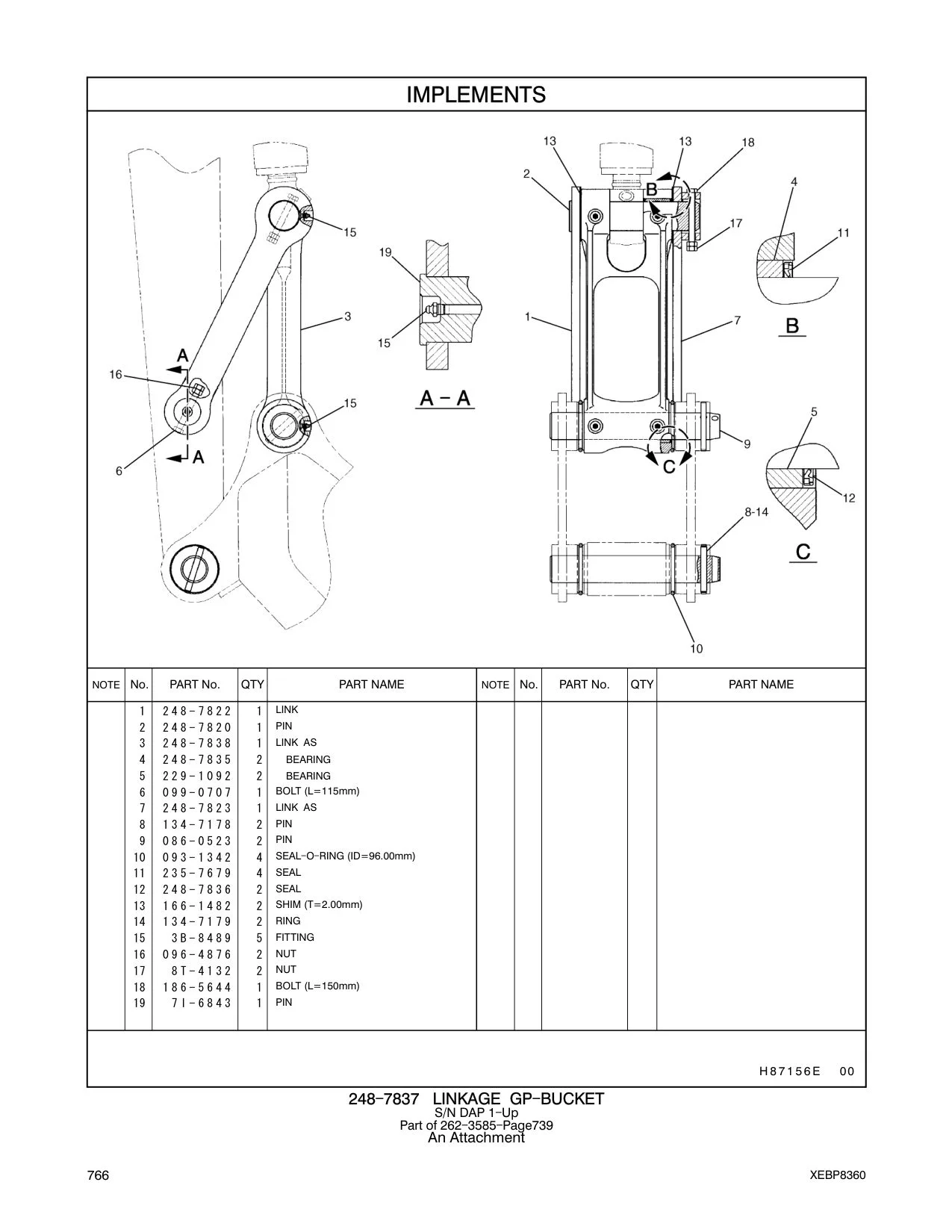 093-1342 SEAL-O-RING (ID=96.00mm) CAT parts manual diagram